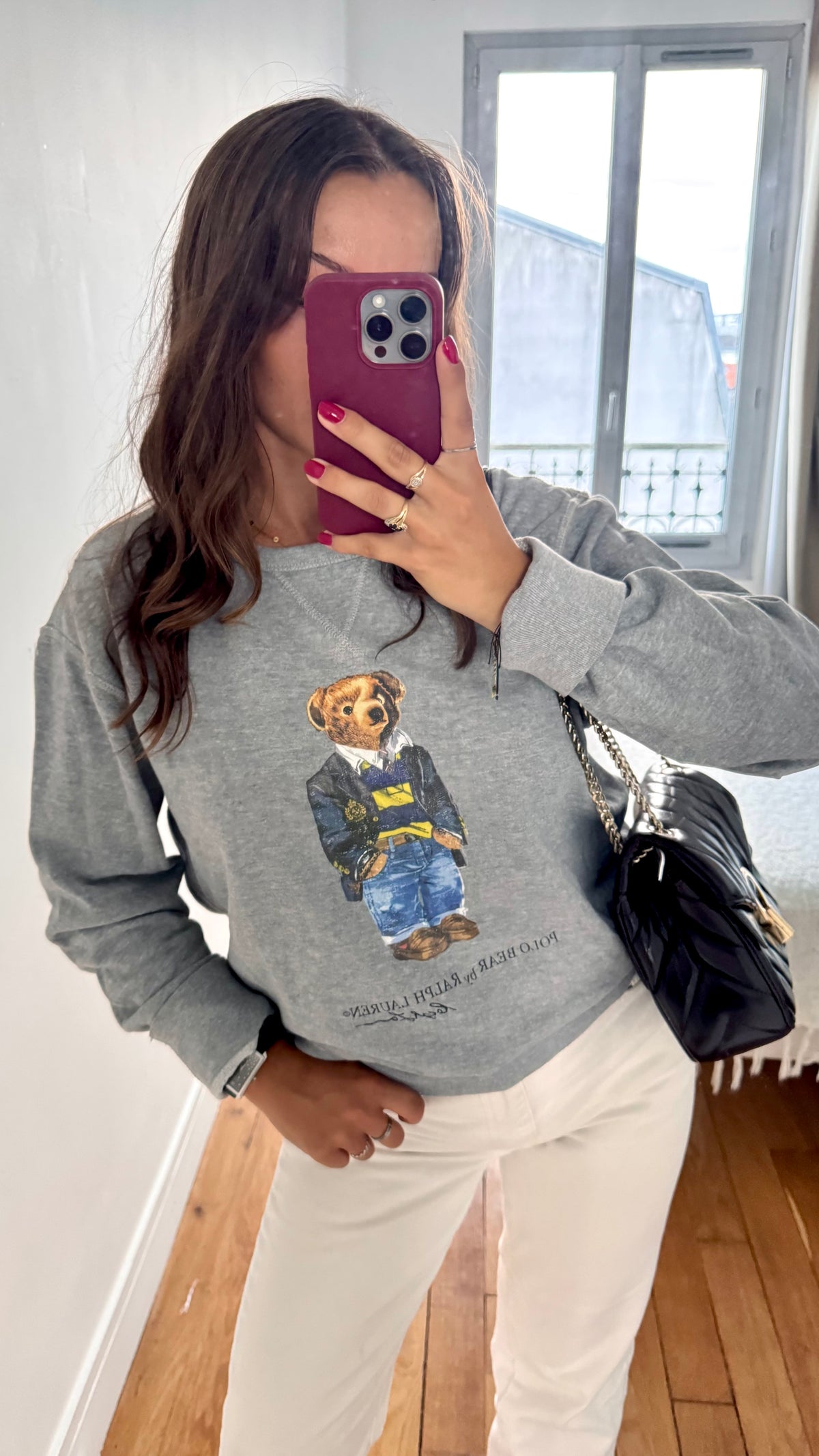 Sweat Teddy Bear gris Ralph Lauren - M