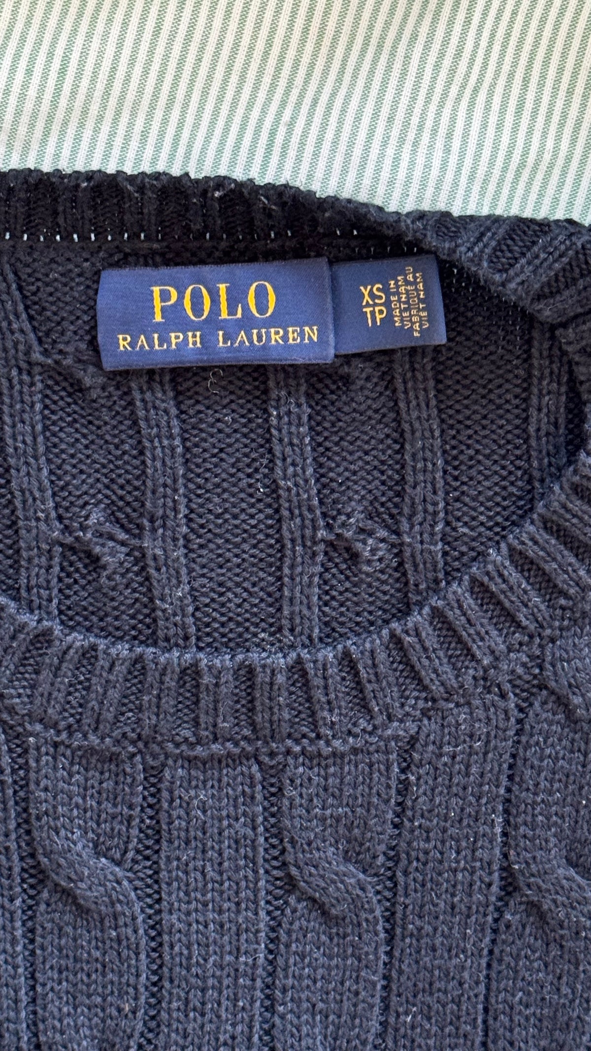 Pull torsadé noir Ralph Lauren - XS