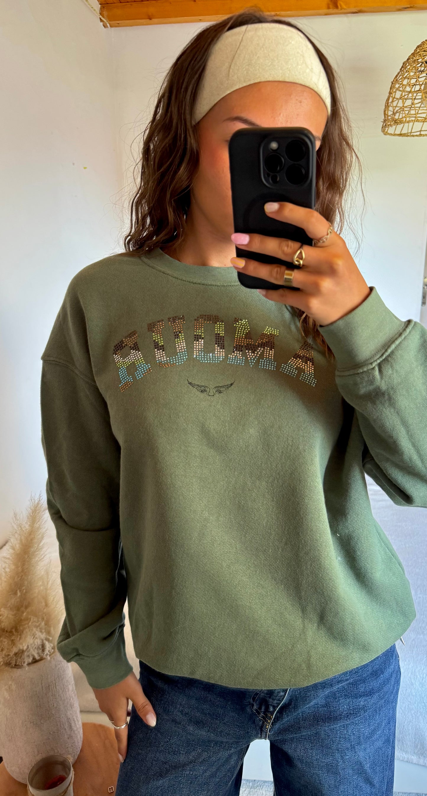 Sweat vert a strass Zadig & Voltaire - M
