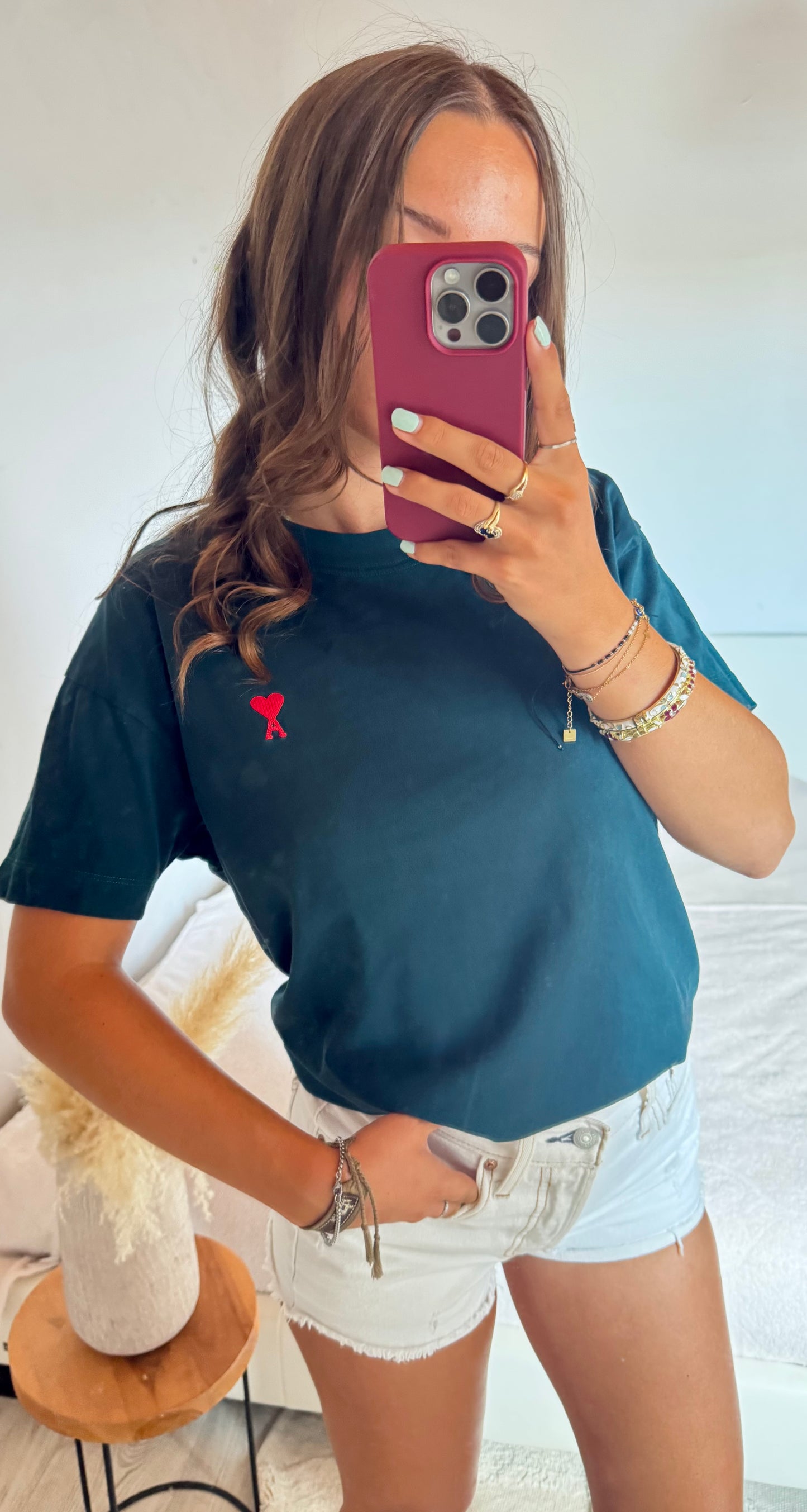 T-shirt vert foncé Ami Paris - M
