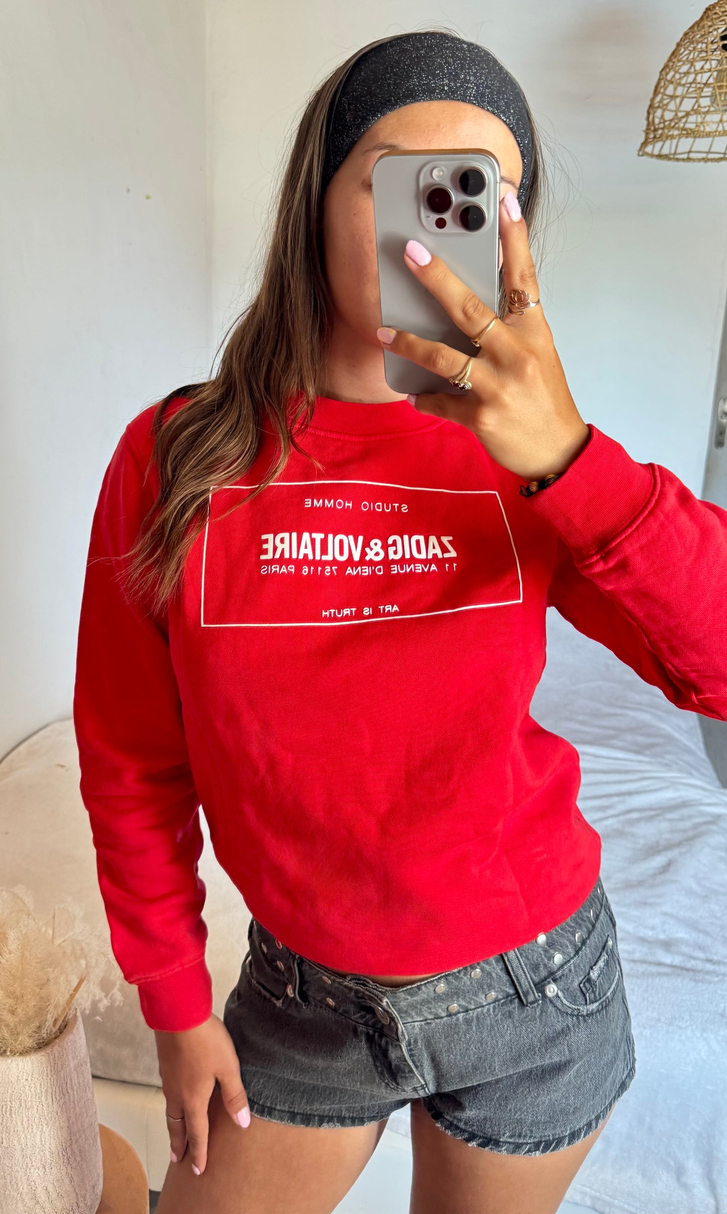 Sweat col rond rouge Zadig & Voltaire - S