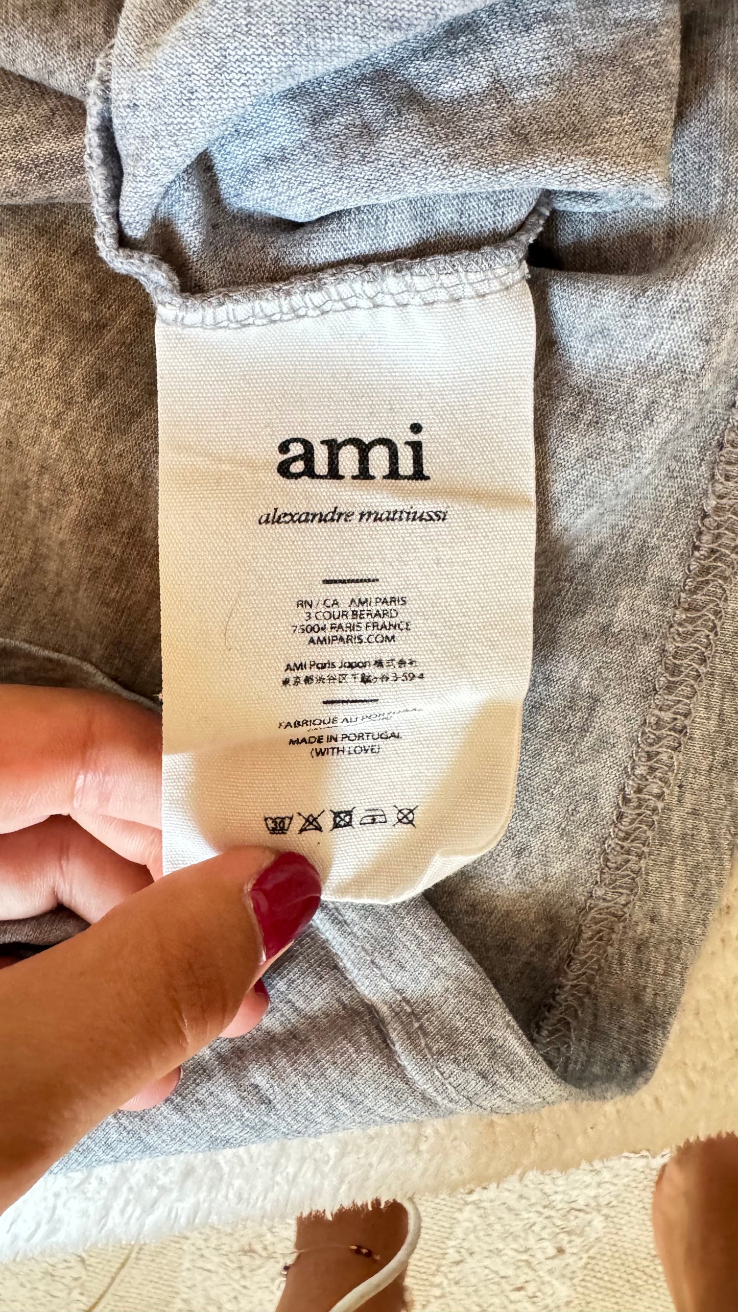 T-shirt gris Ami Paris - M