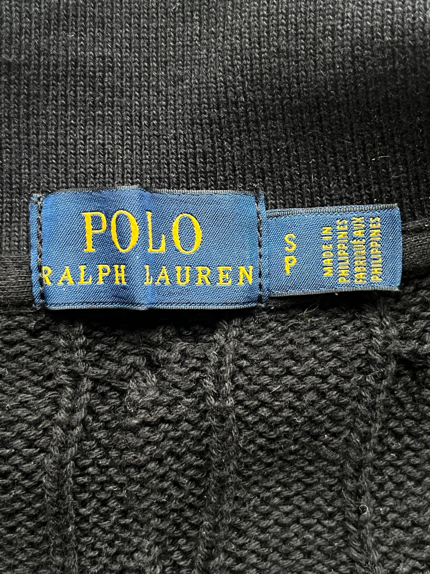 Polo torsadé noir Ralph Lauren - S