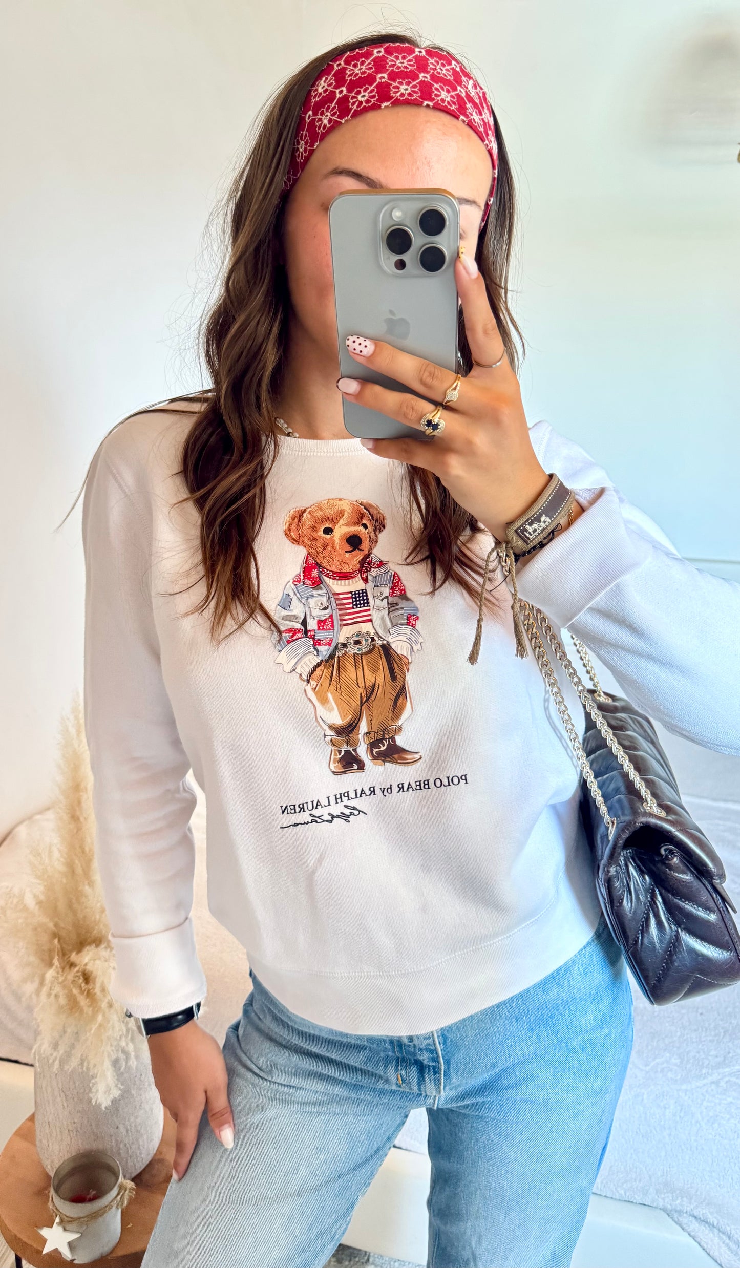 Pull blanc nounours Ralph Lauren - XS