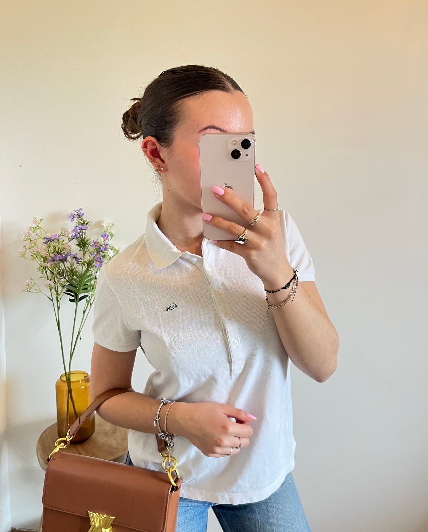 Polo blanc Lacoste - M