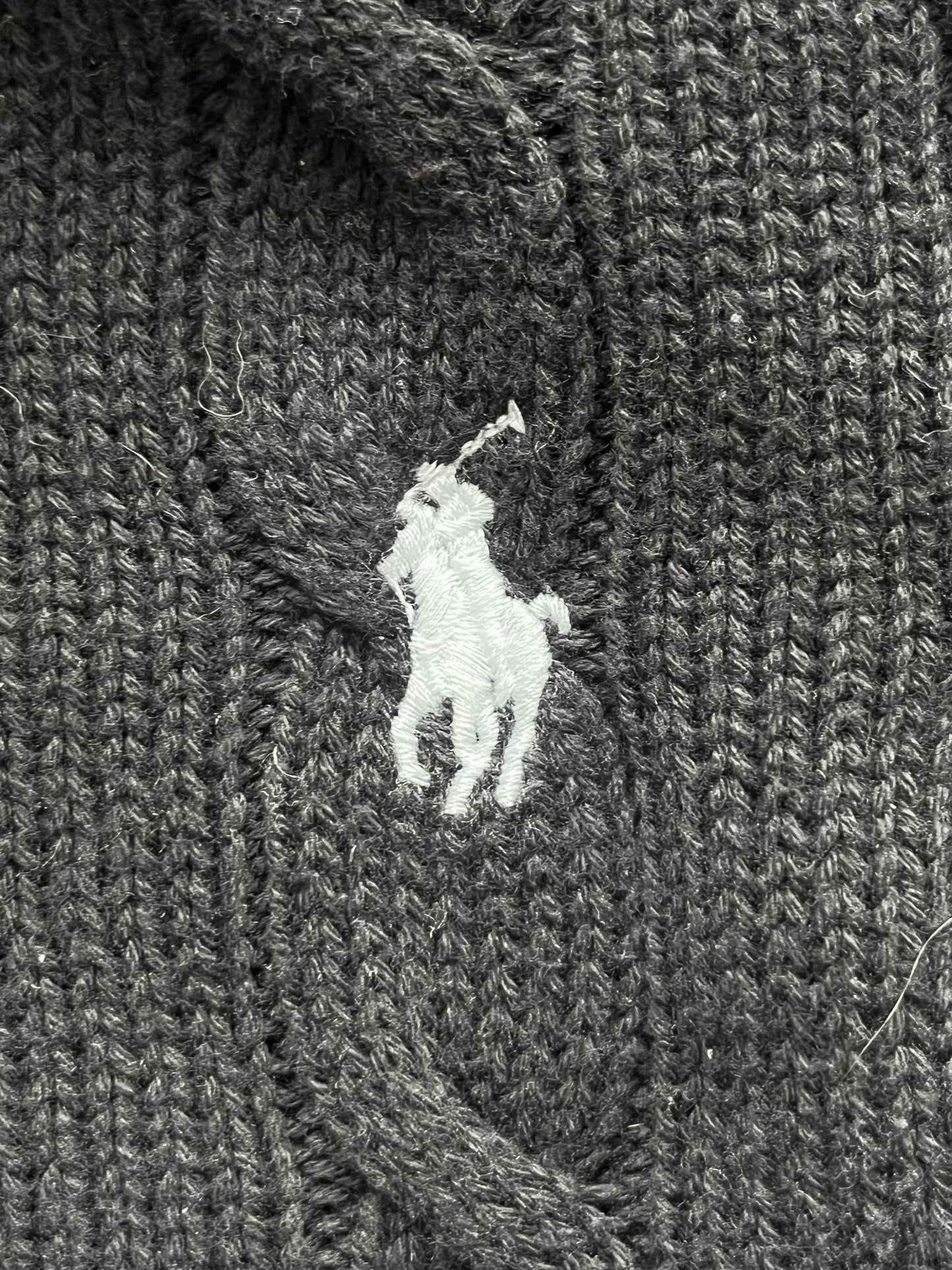 Polo torsadé noir Ralph Lauren - S