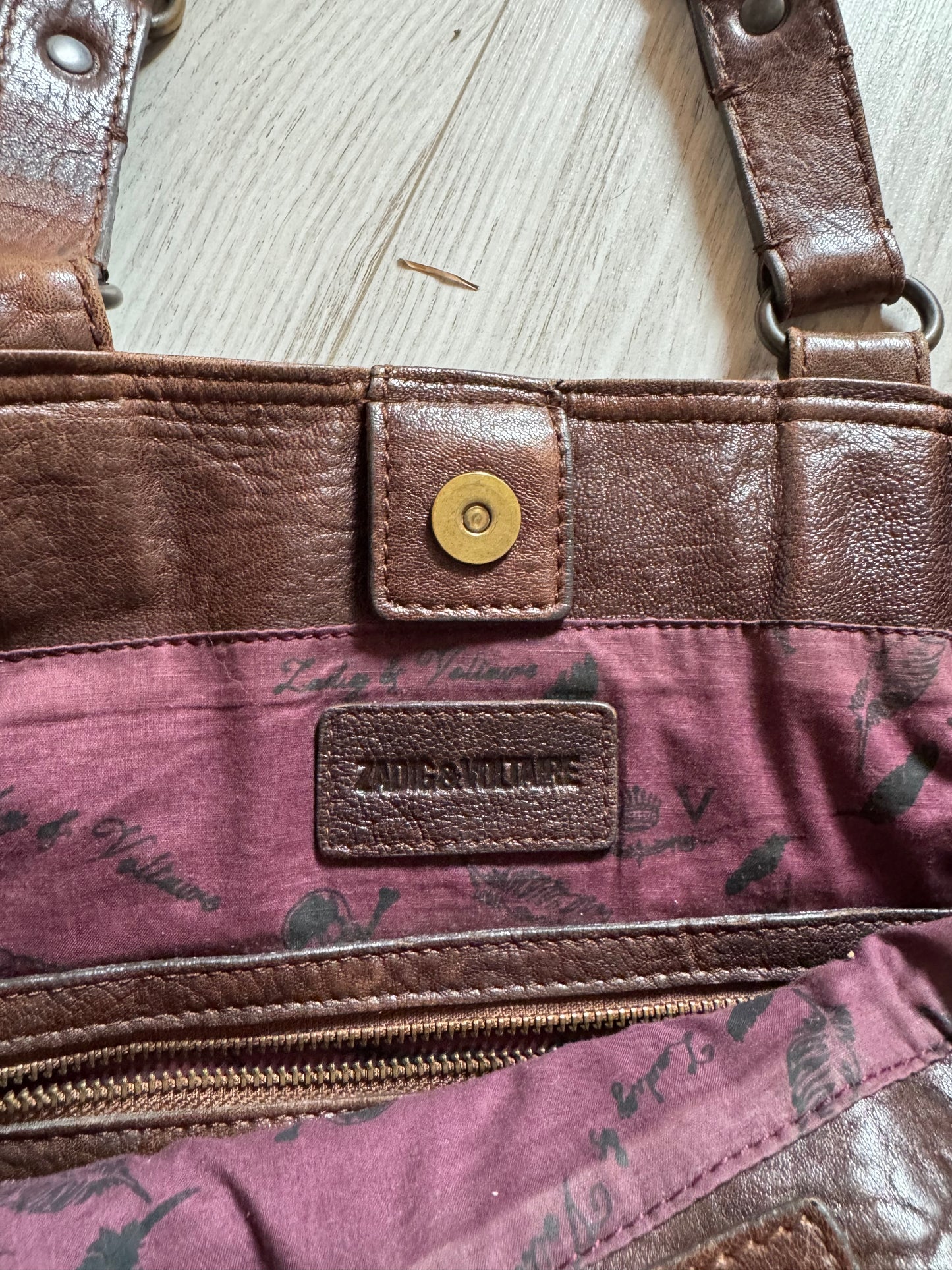 Grand sac en cuir marron Zadig & Voltaire