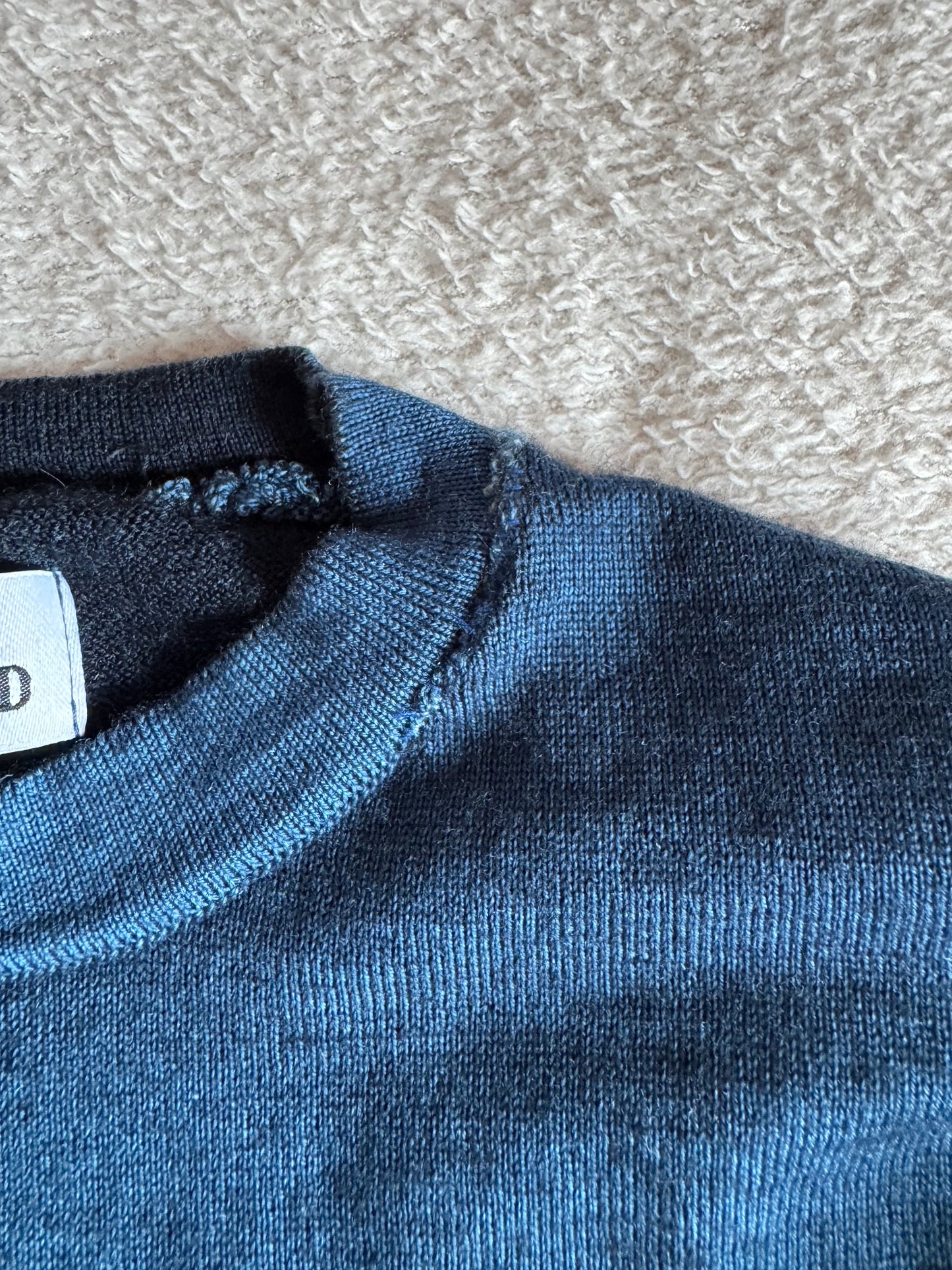 Pull col rond bleu Stone Island - S