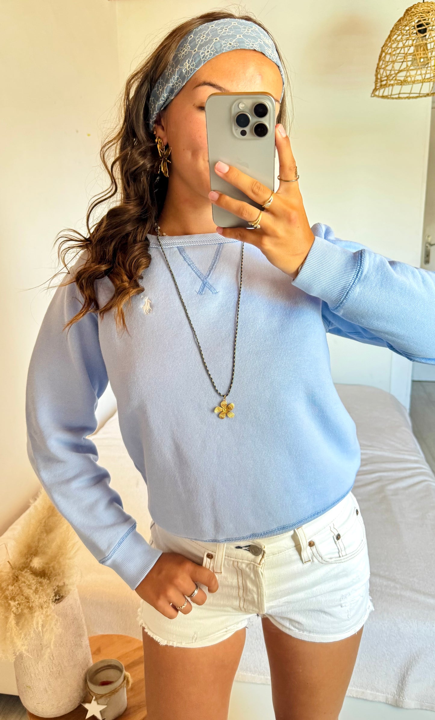 Sweat bleu pastel Ralph Lauren - XS