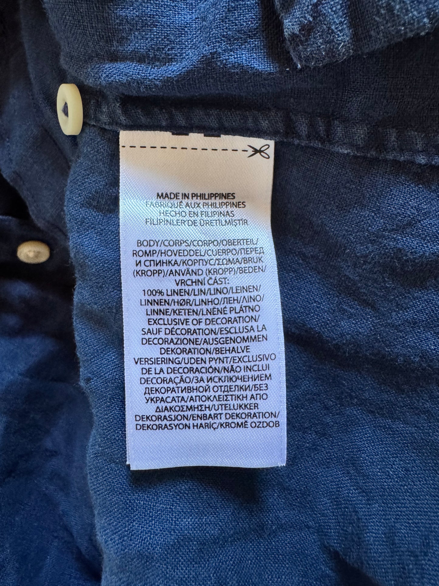 Chemise en lin bleu marine Ralph Lauren - XS