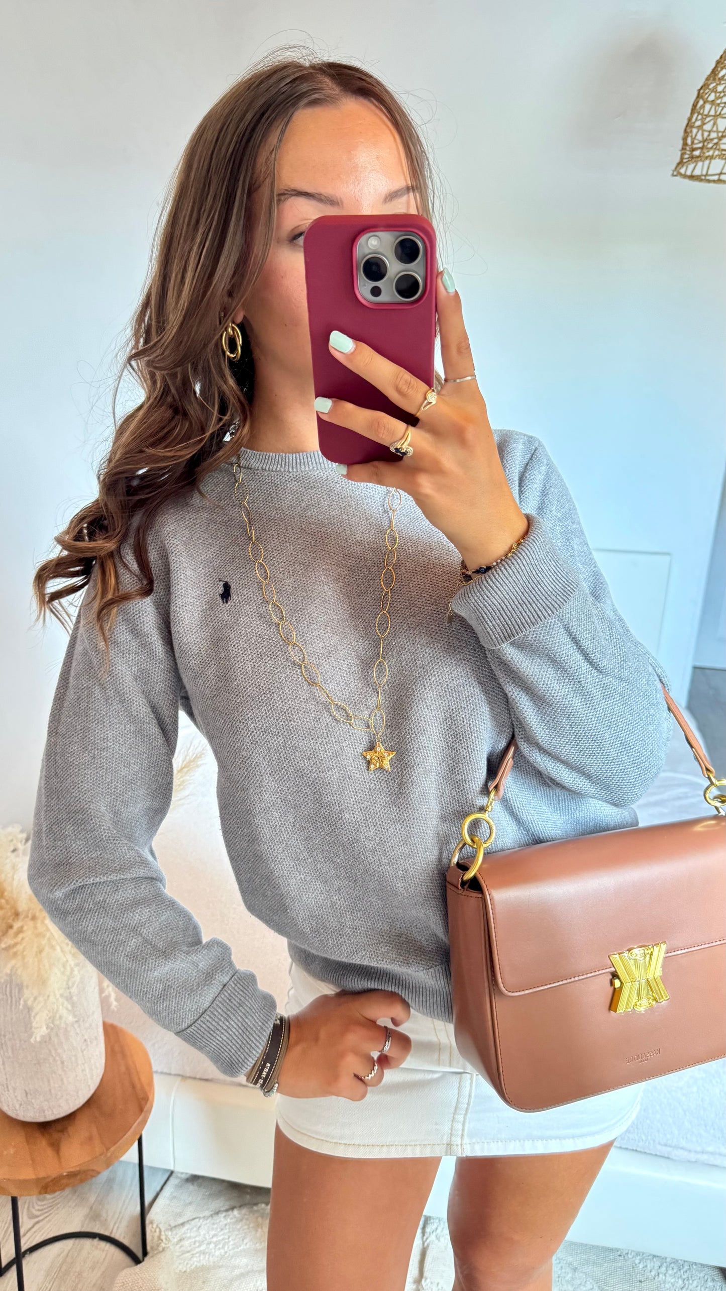 Pull en maille gris Ralph Lauren - S