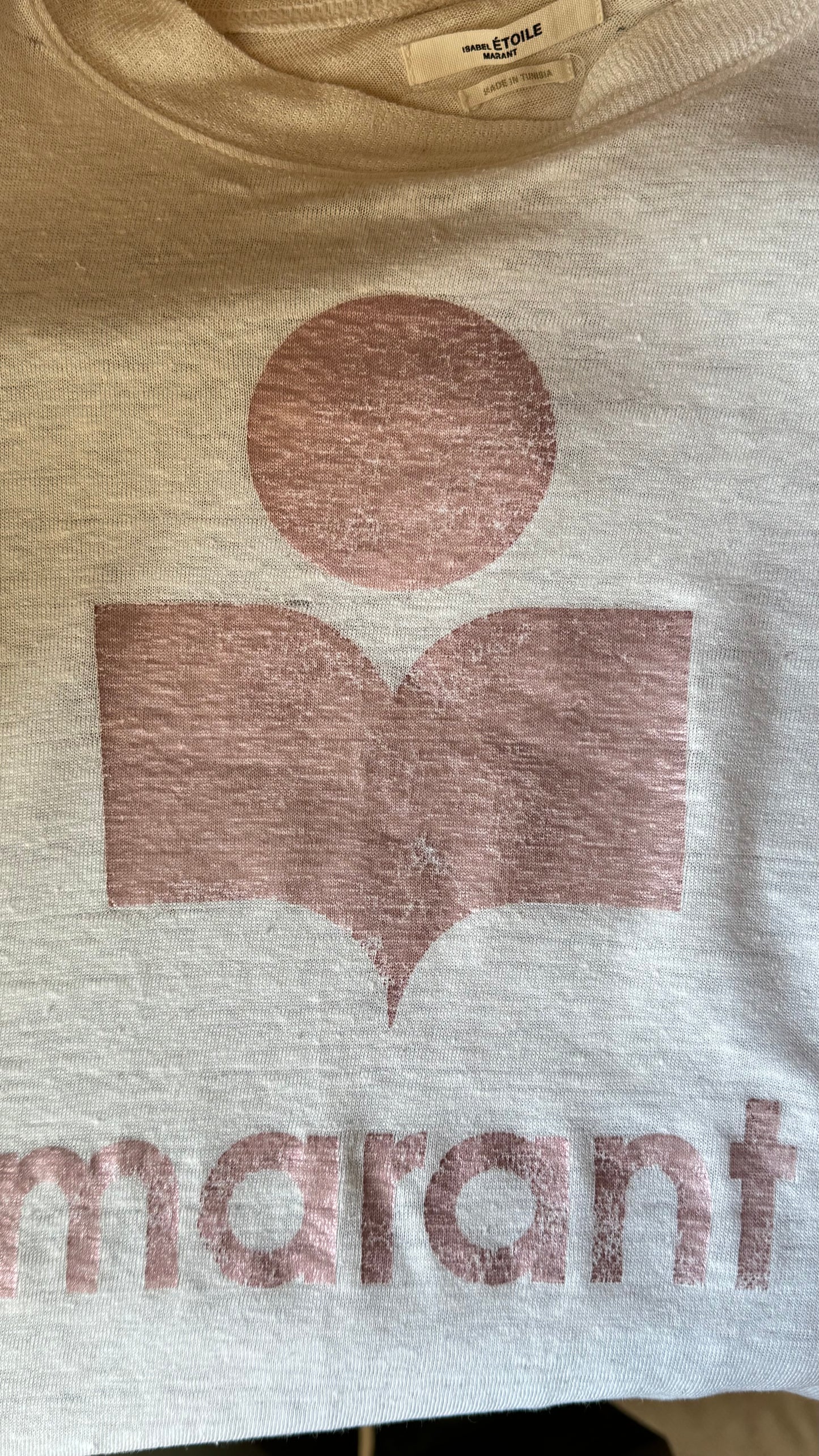 Pull en lin blanc et rose irisé Isabel Marant - M
