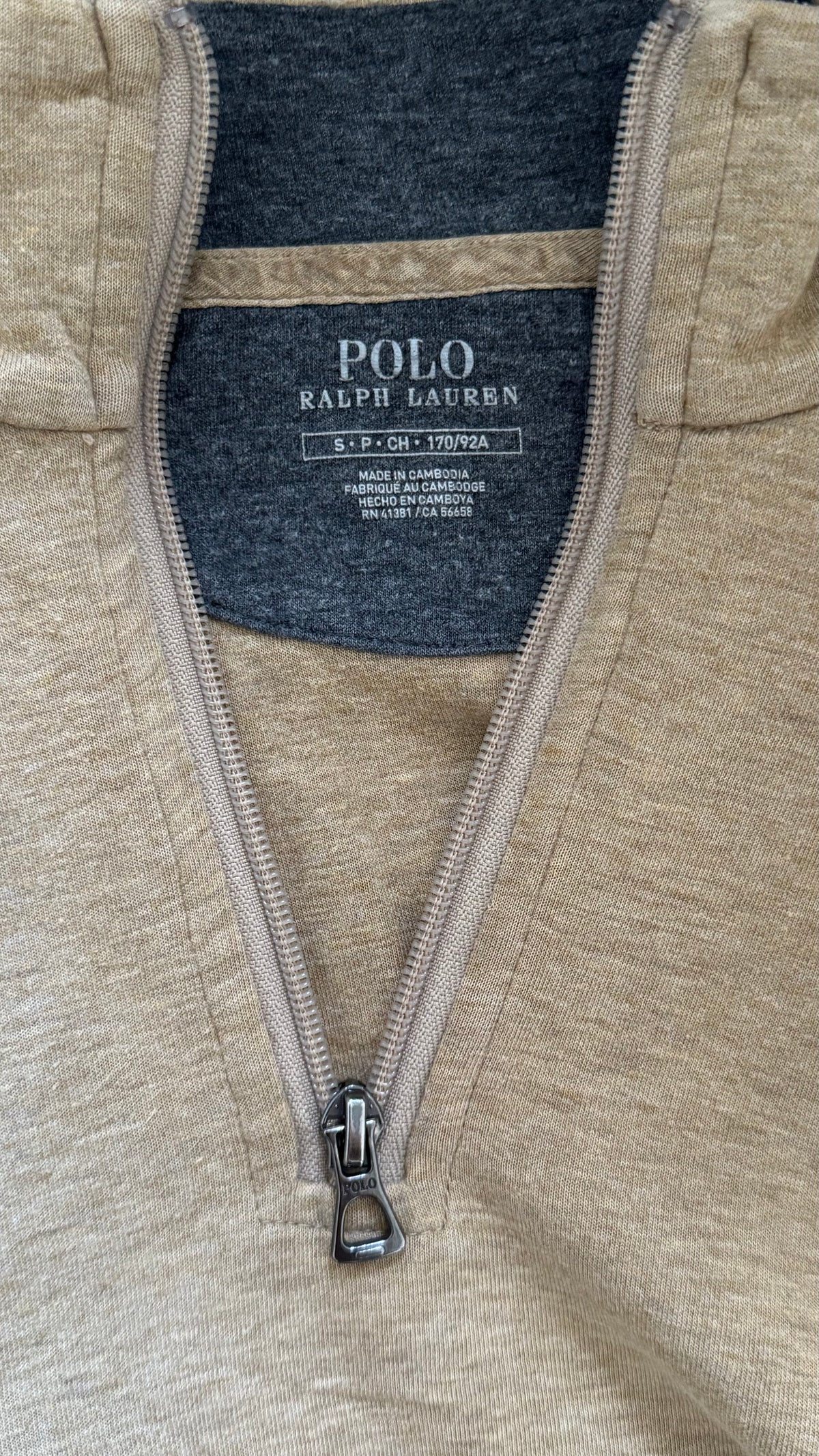 Pull demi-zip beige Ralph Lauren - S homme / M femme