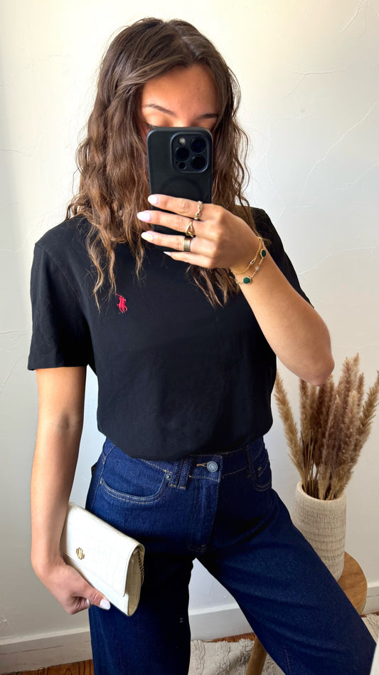 T-shirt col rond noir Ralph Lauren - M unisex