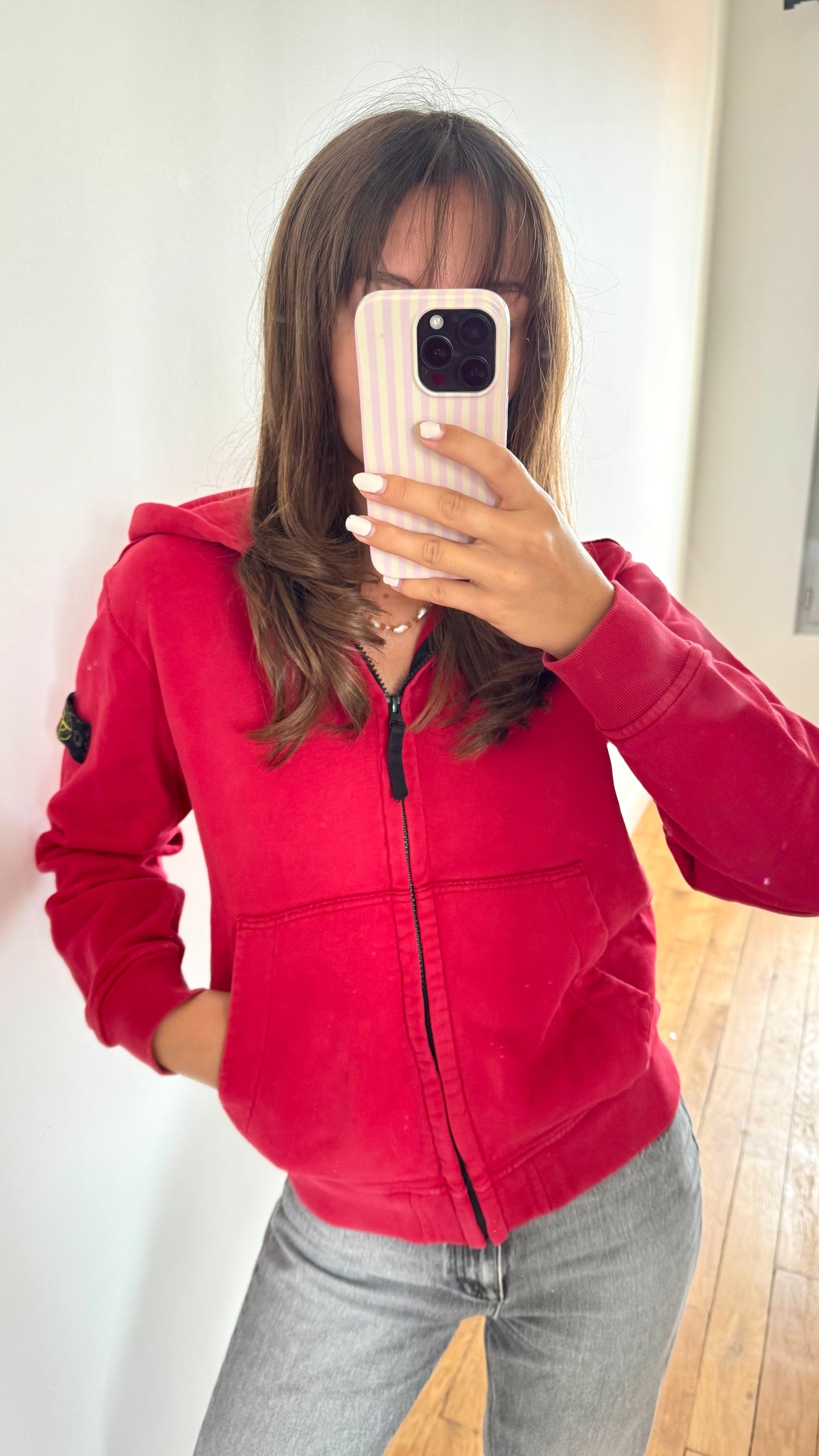 Veste à capuche rouge Stone Island - S