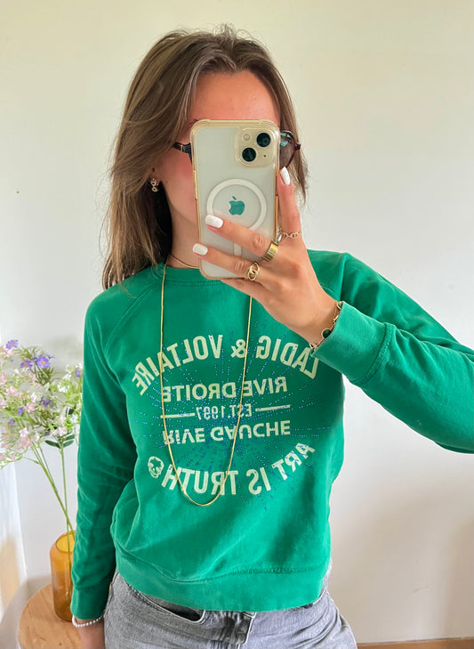 Sweat col rond vert Zadig & Voltaire - XS