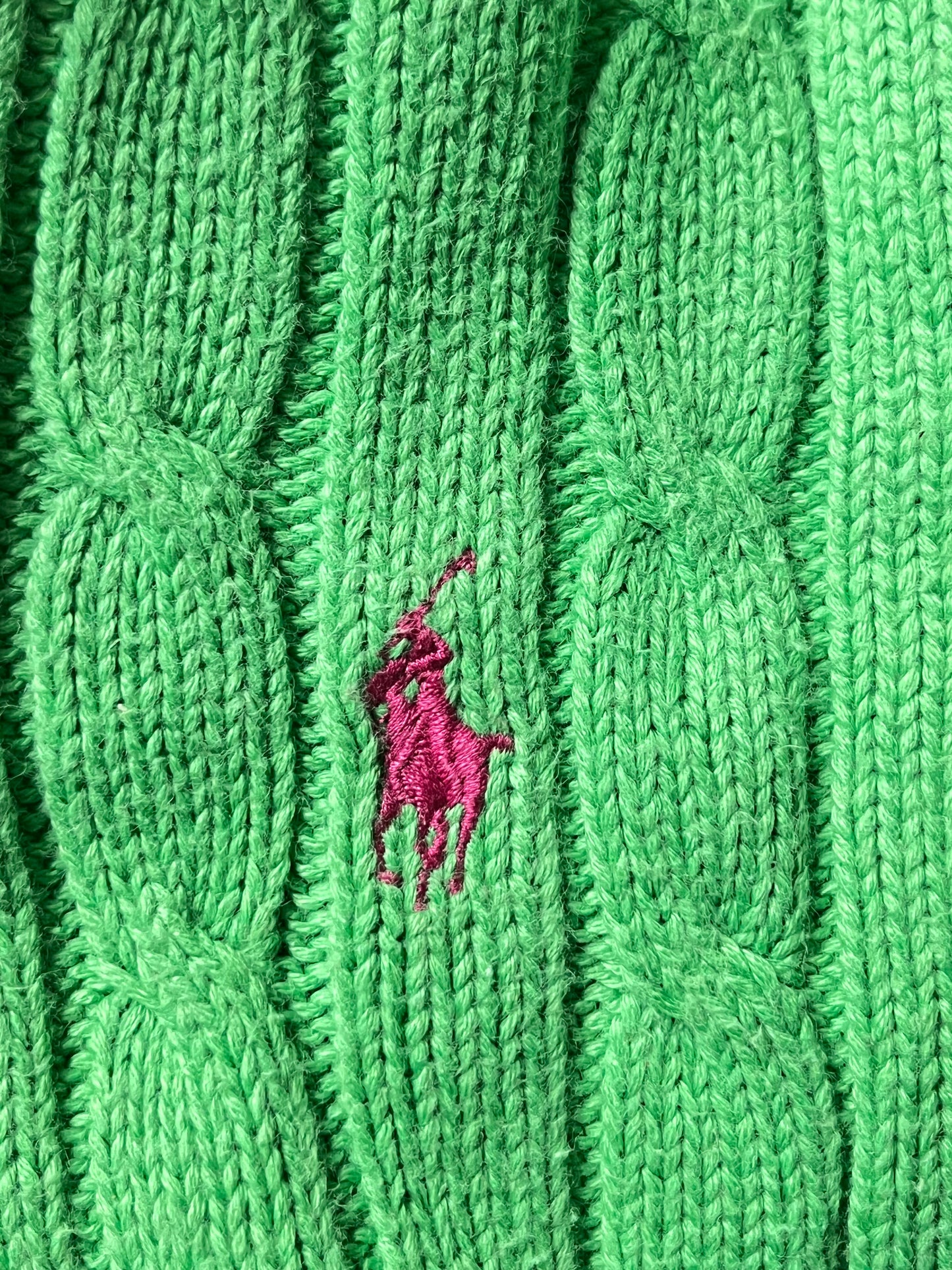Polo torsadé vert Ralph Lauren - M