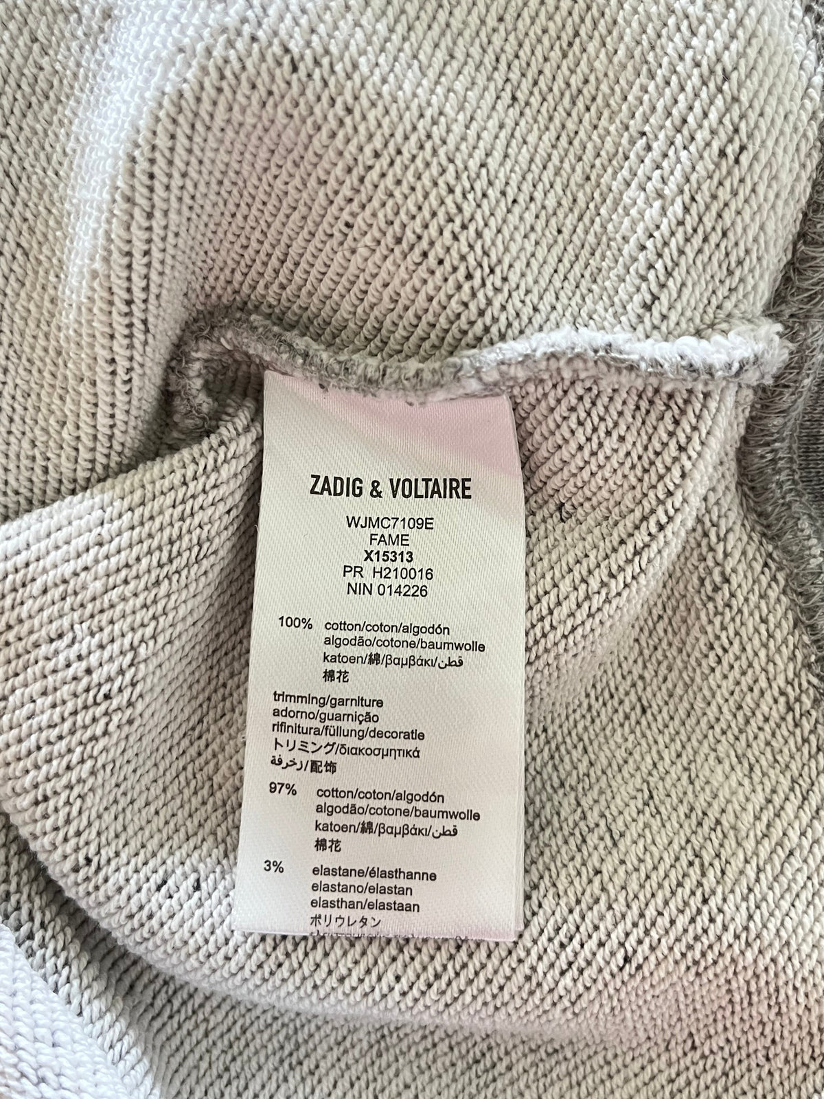 Pull col rond gris chiné Zadig & Voltaire - S