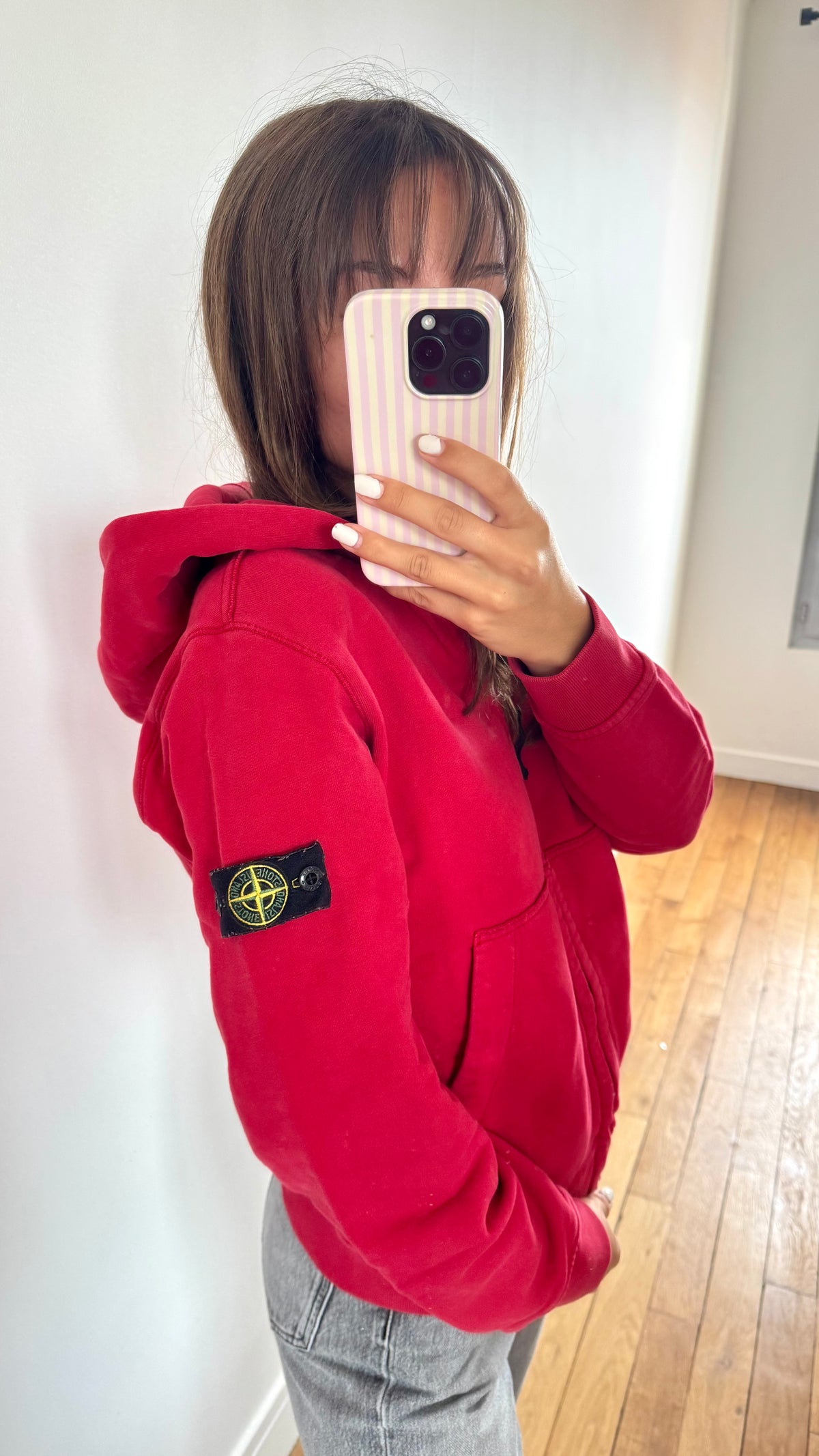 Veste à capuche rouge Stone Island - S