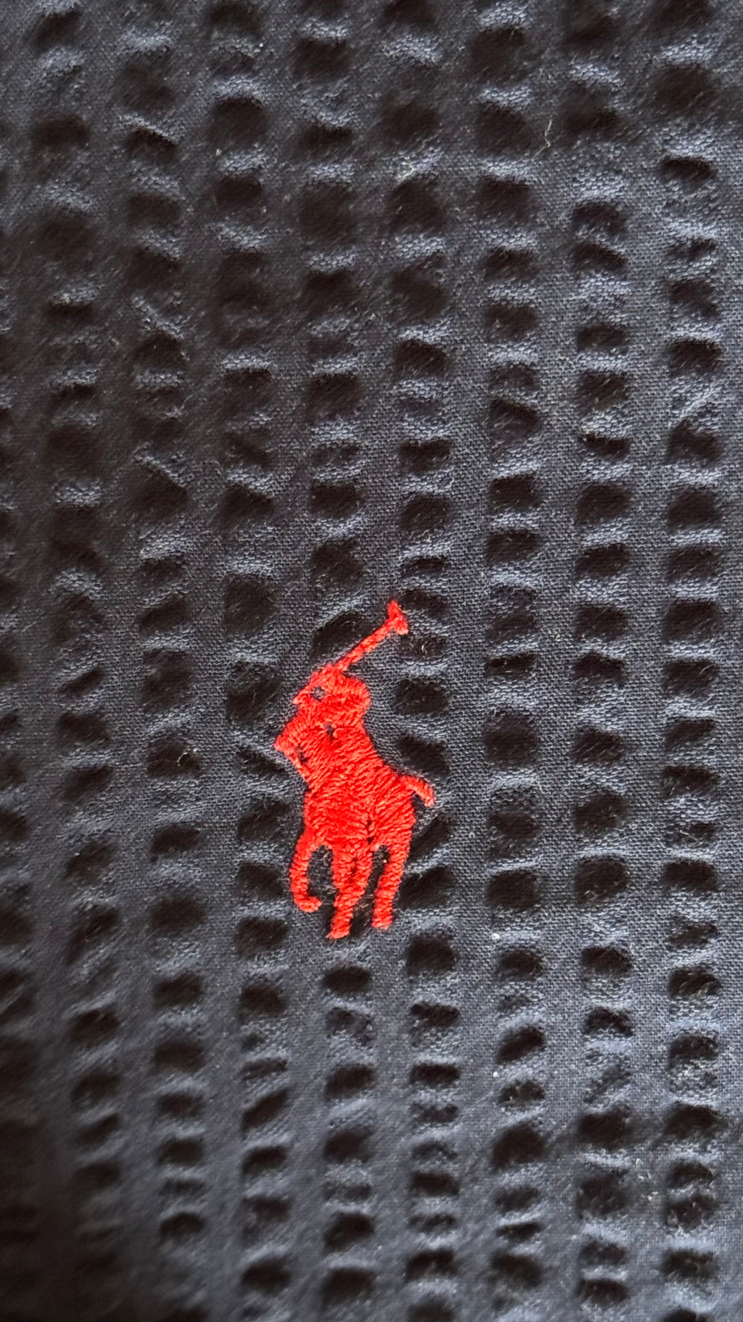 Chemise gaufrée manche courte marine Ralph Lauren - S