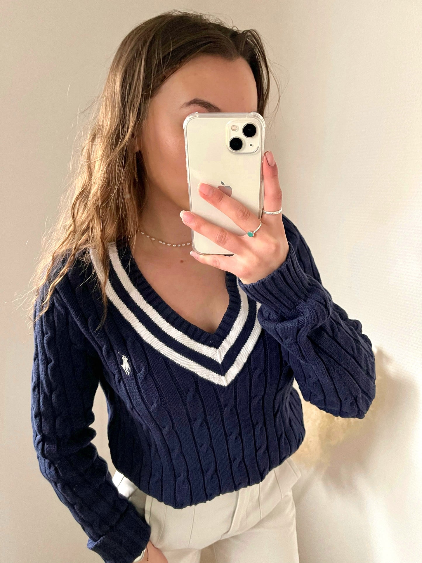 Ralph Lauren cable-knit sweater with VL collar