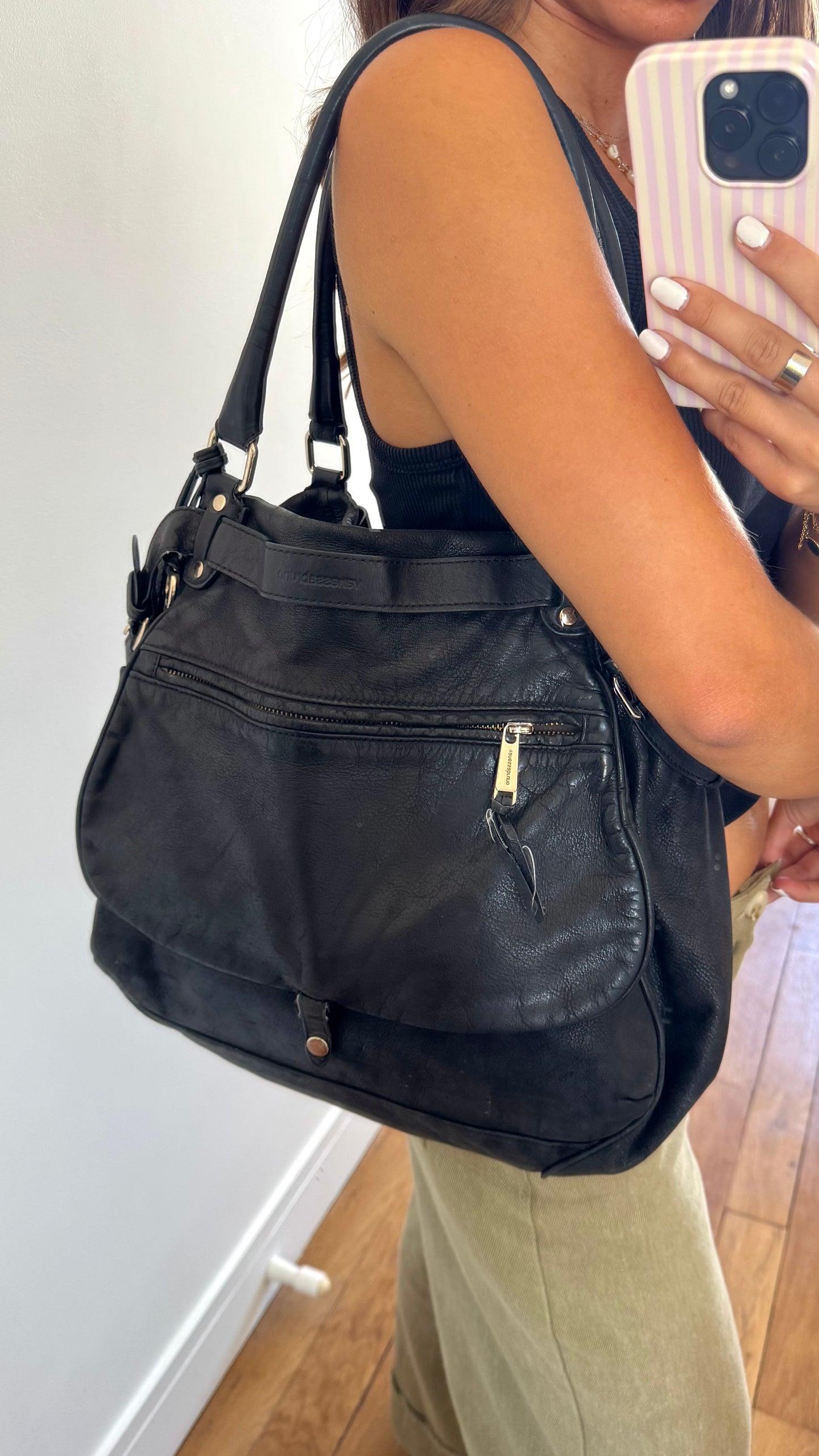 Sac en cuir Vanessa Bruno noir