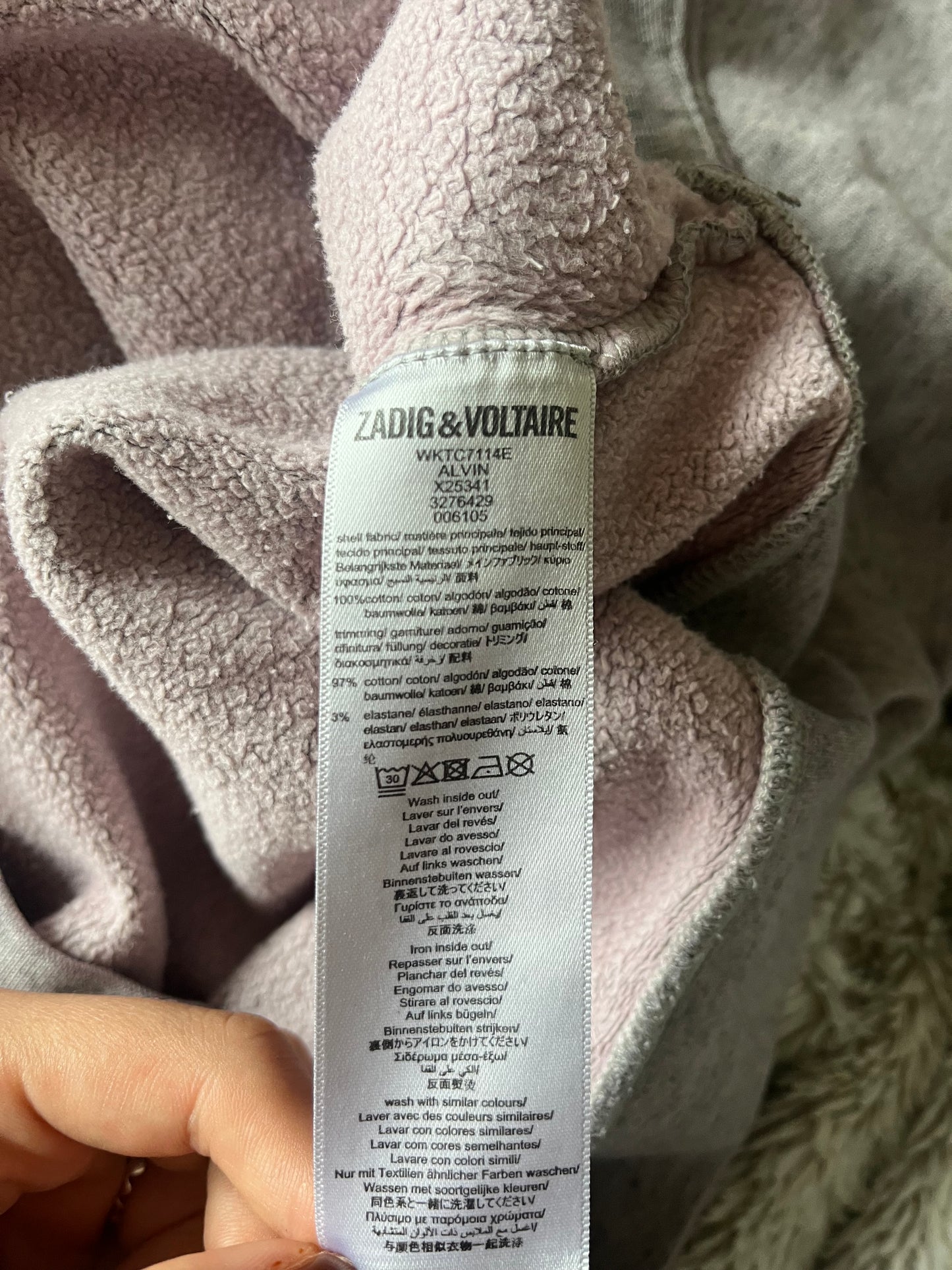 Sweat à capuche gris Zadig & Voltaire - S