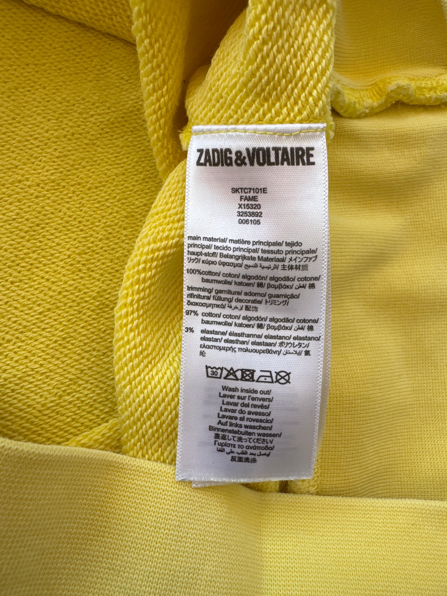Sweat col rond jaune Zadig & Voltaire - M