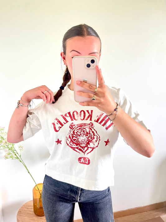 T-shirt blanc à motifs The Kooples - M