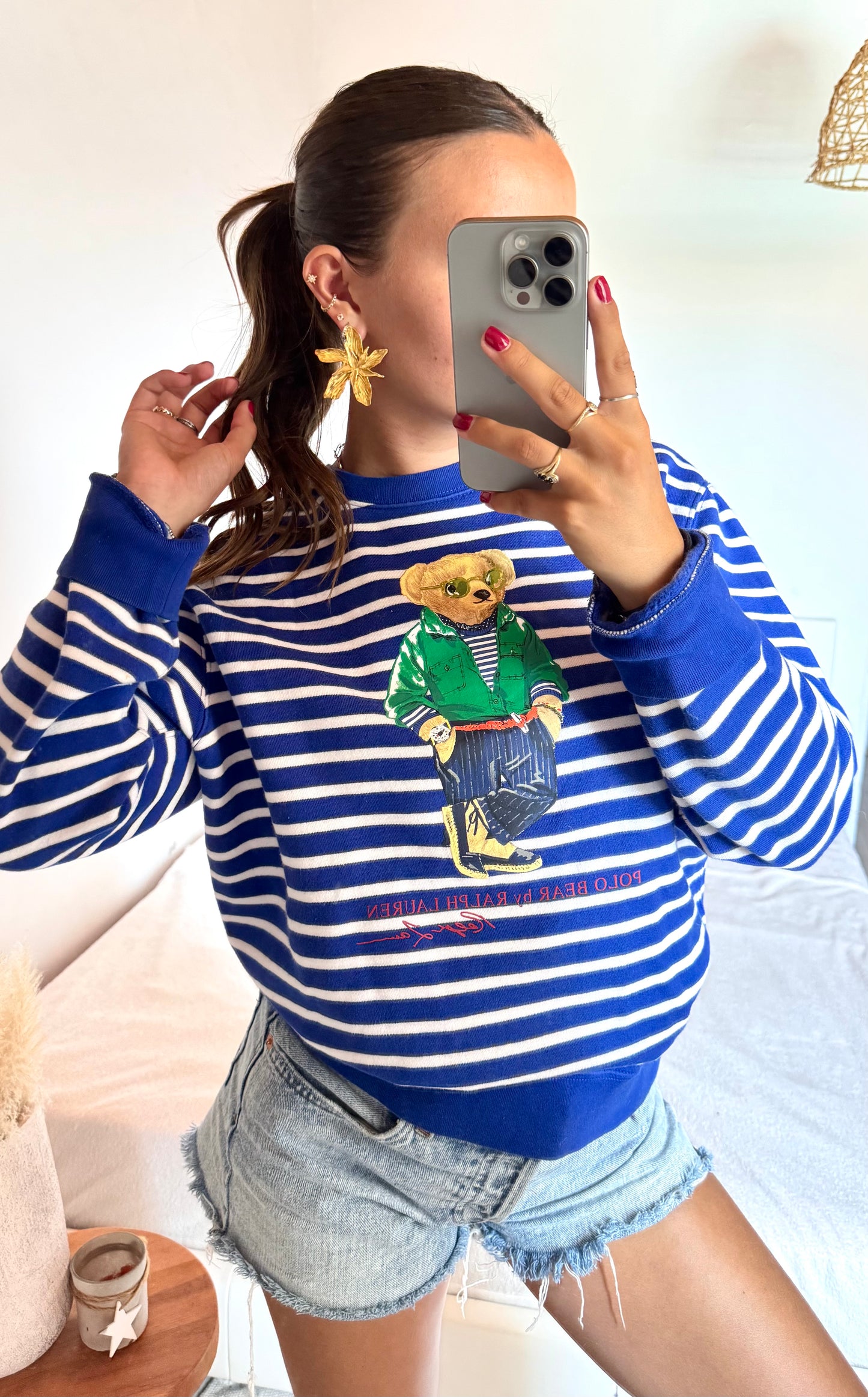 Pull marinière nounours Ralph Lauren - M