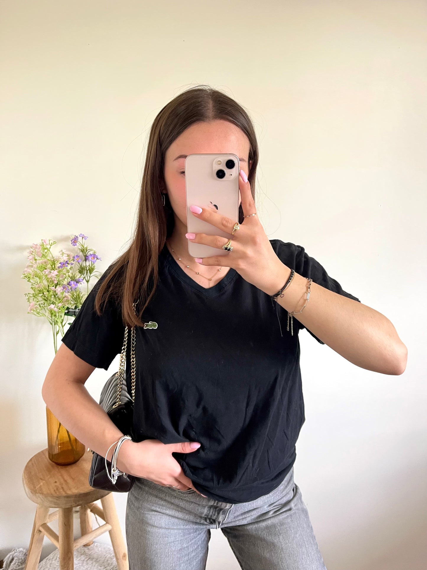 T-shirt noir Lacoste - M