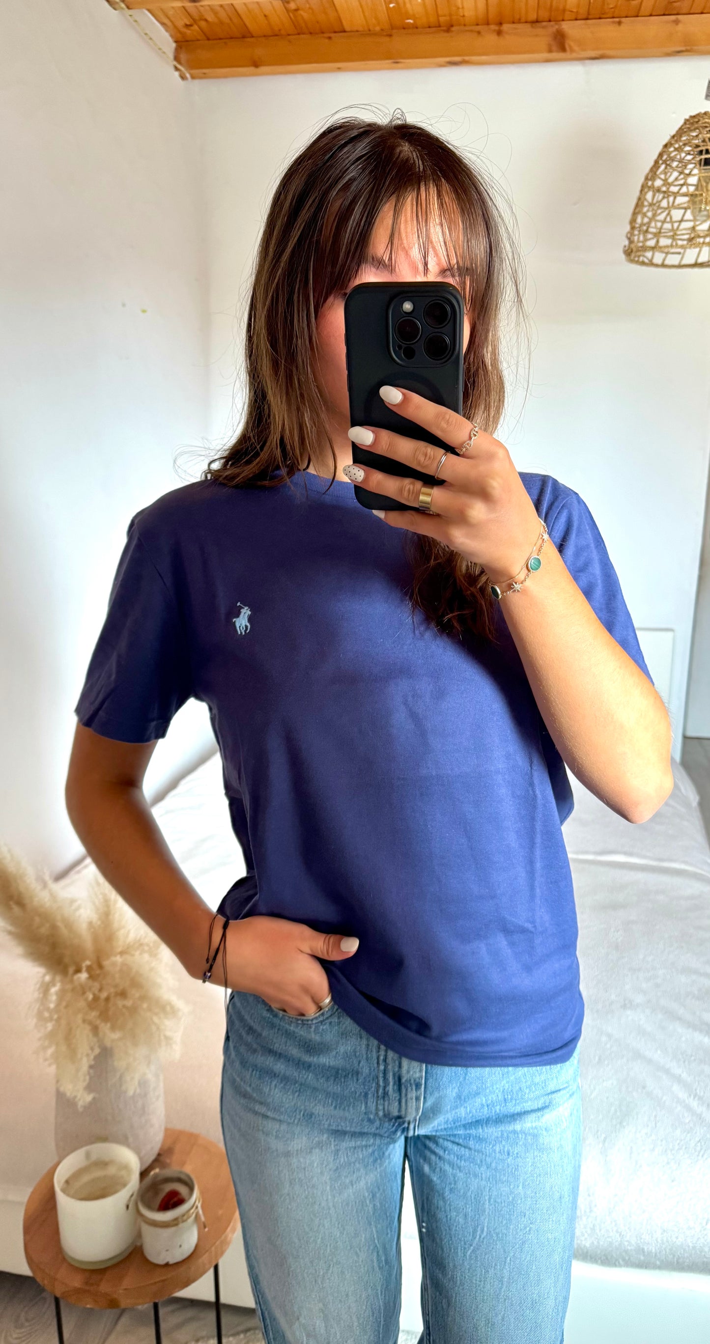 T-shirt bleu marine col rond Ralph Lauren - S