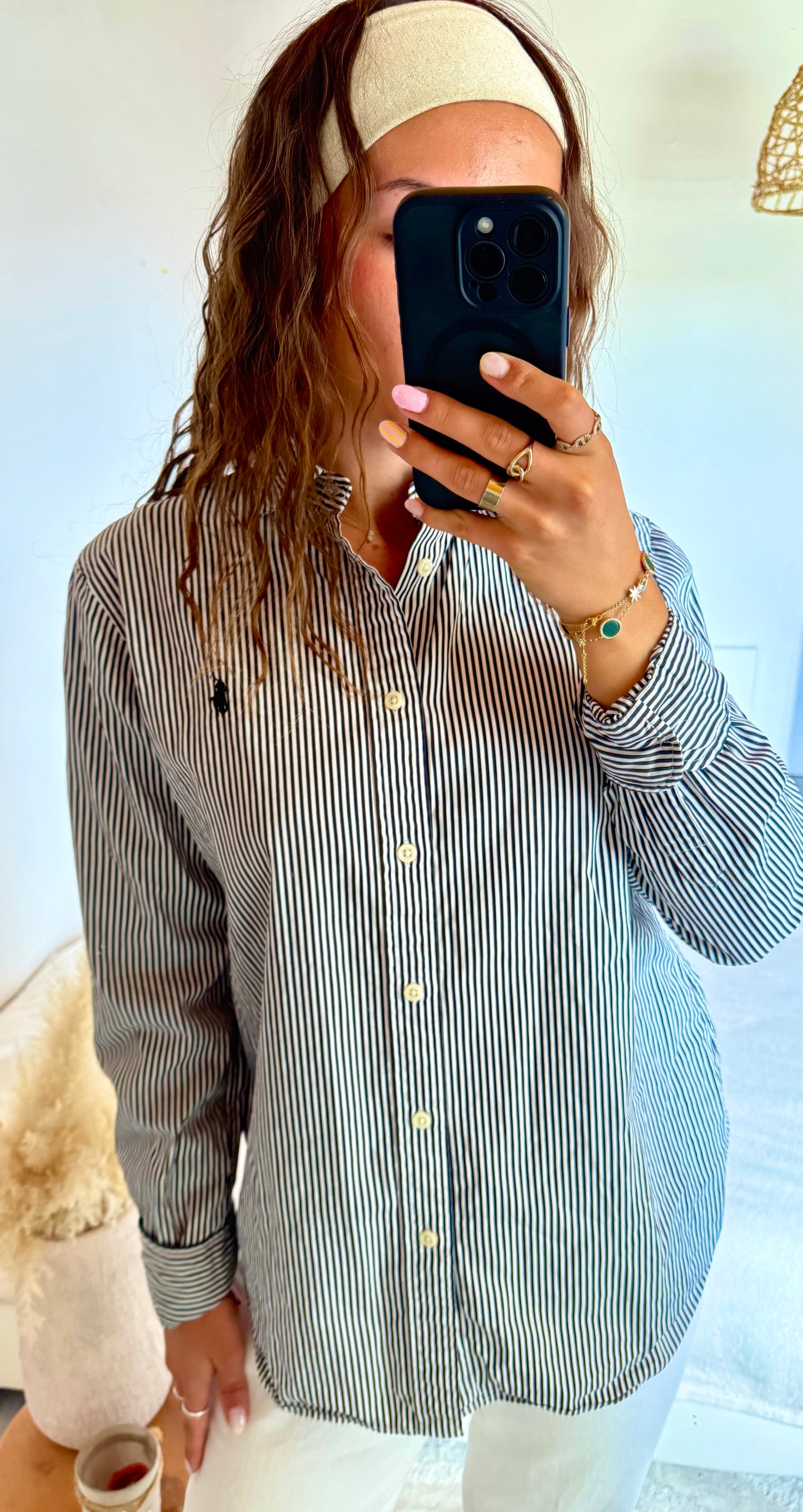 Chemise rayée noire Ralph Lauren - XS homme / M femme