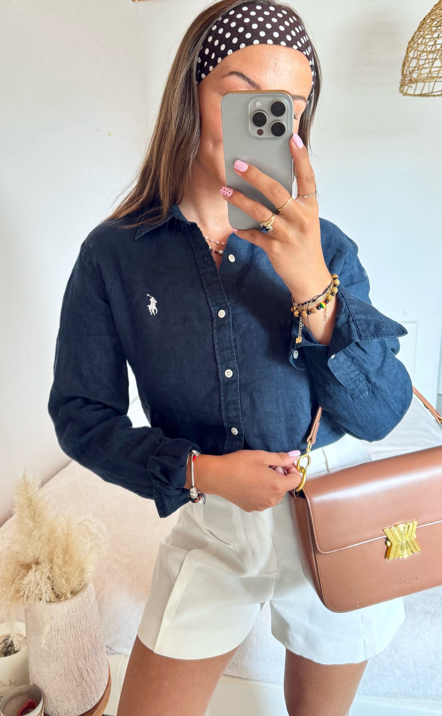 Chemise en lin marine Ralph Lauren - S
