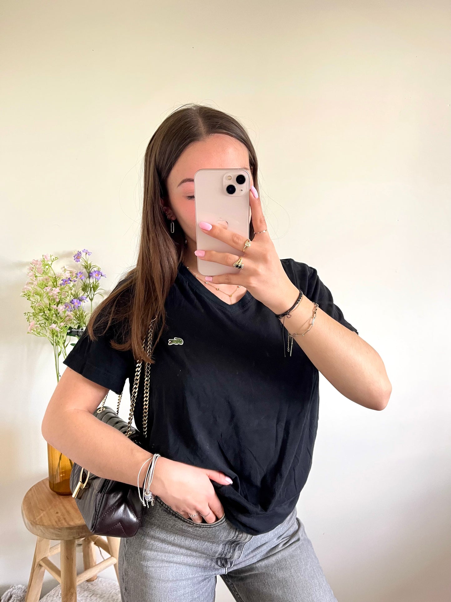 T-shirt noir Lacoste - M