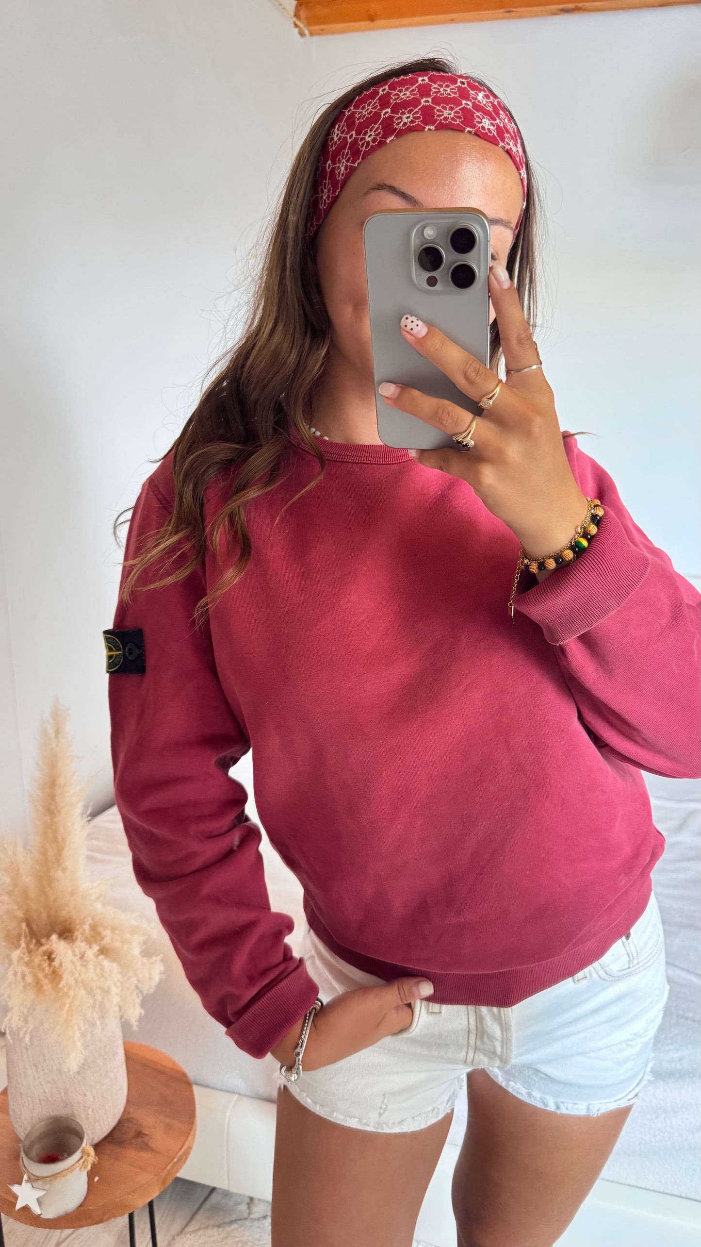 Pull bordeaux Stone Island - S
