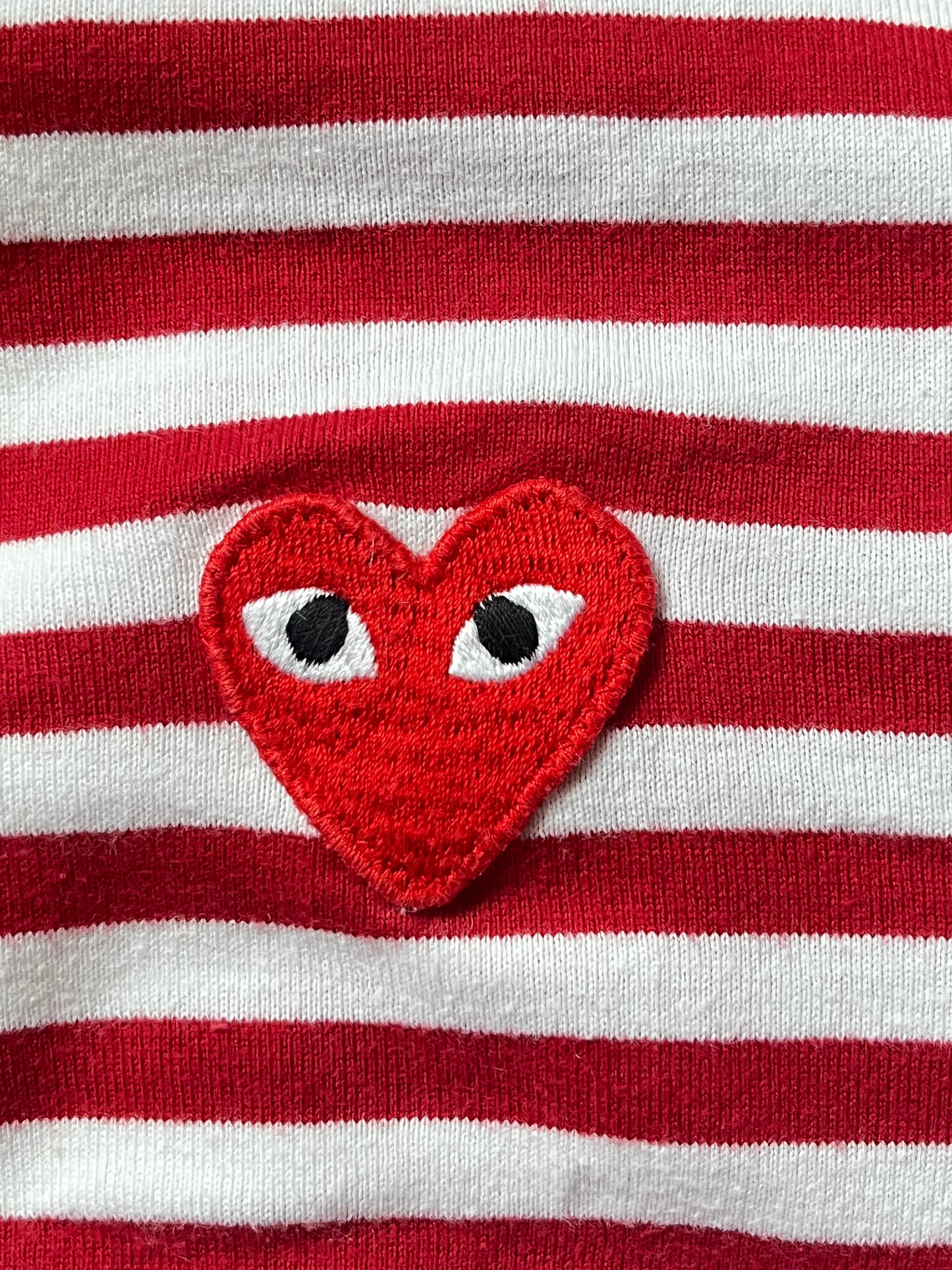 Pull col rond marinière rouge Comme des Garçons - XS