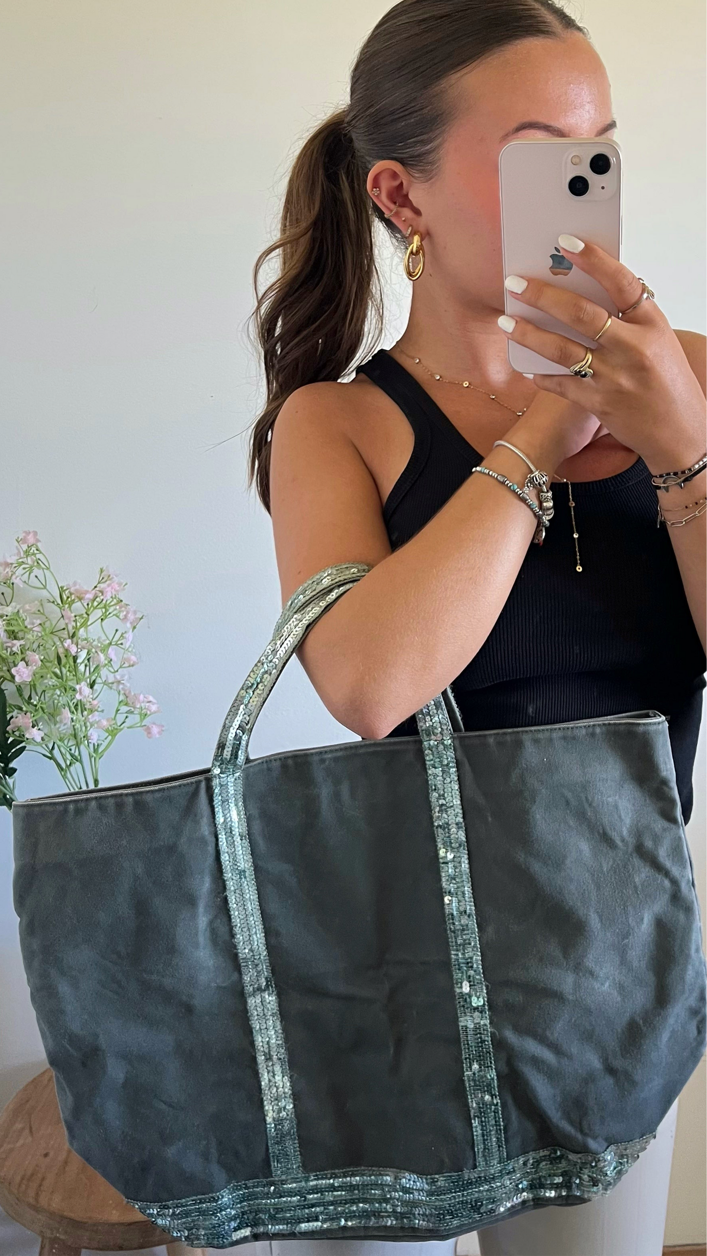 Sac cabas vert foncé Vanessa Bruno - L