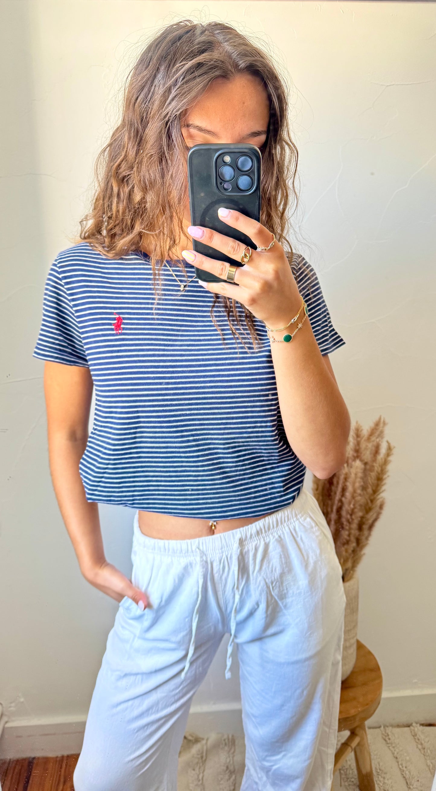 T-shirt rayé marine Ralph Lauren - M