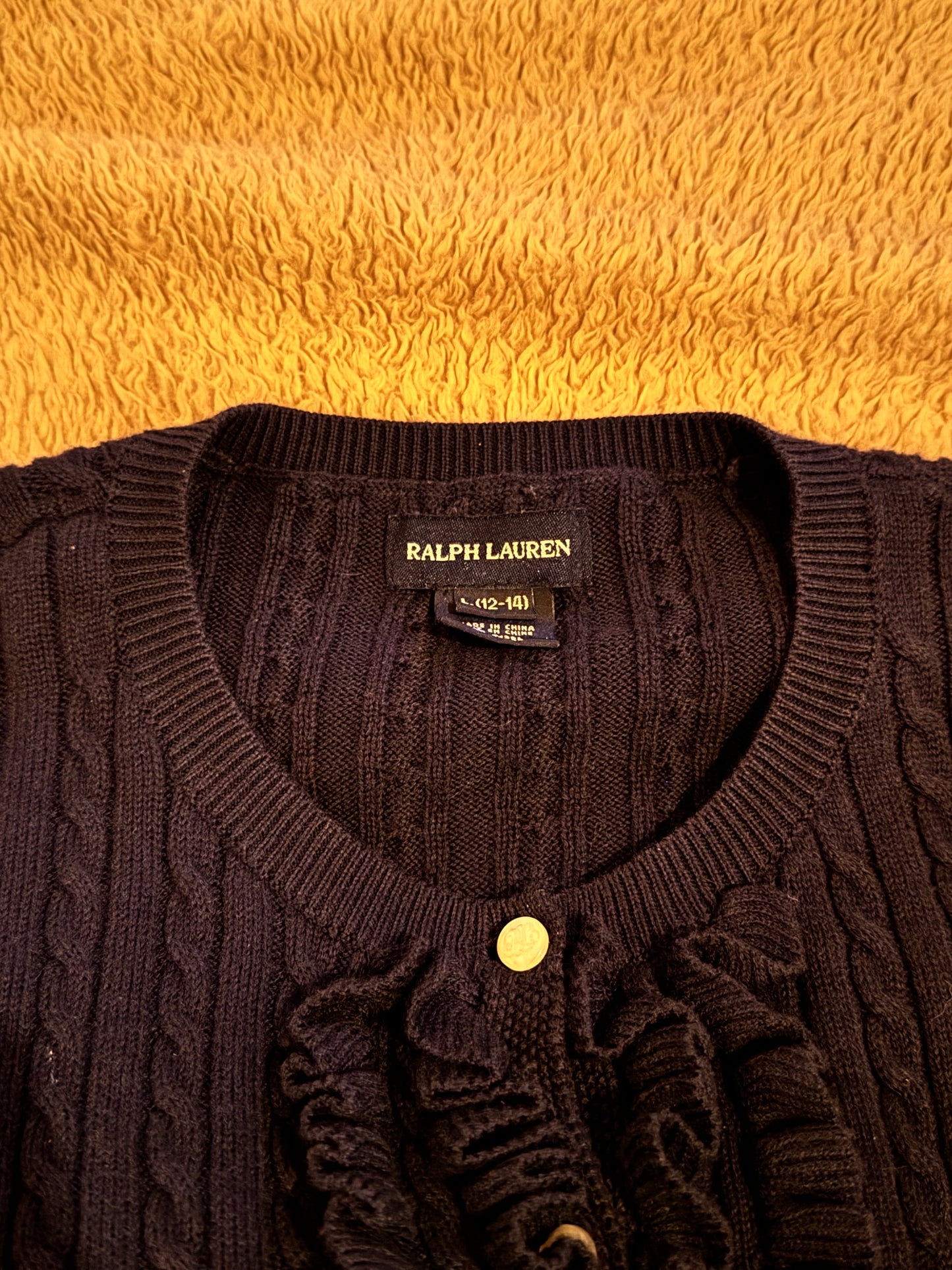 Gilet torsadé bleu marine Ralph Lauren - XS