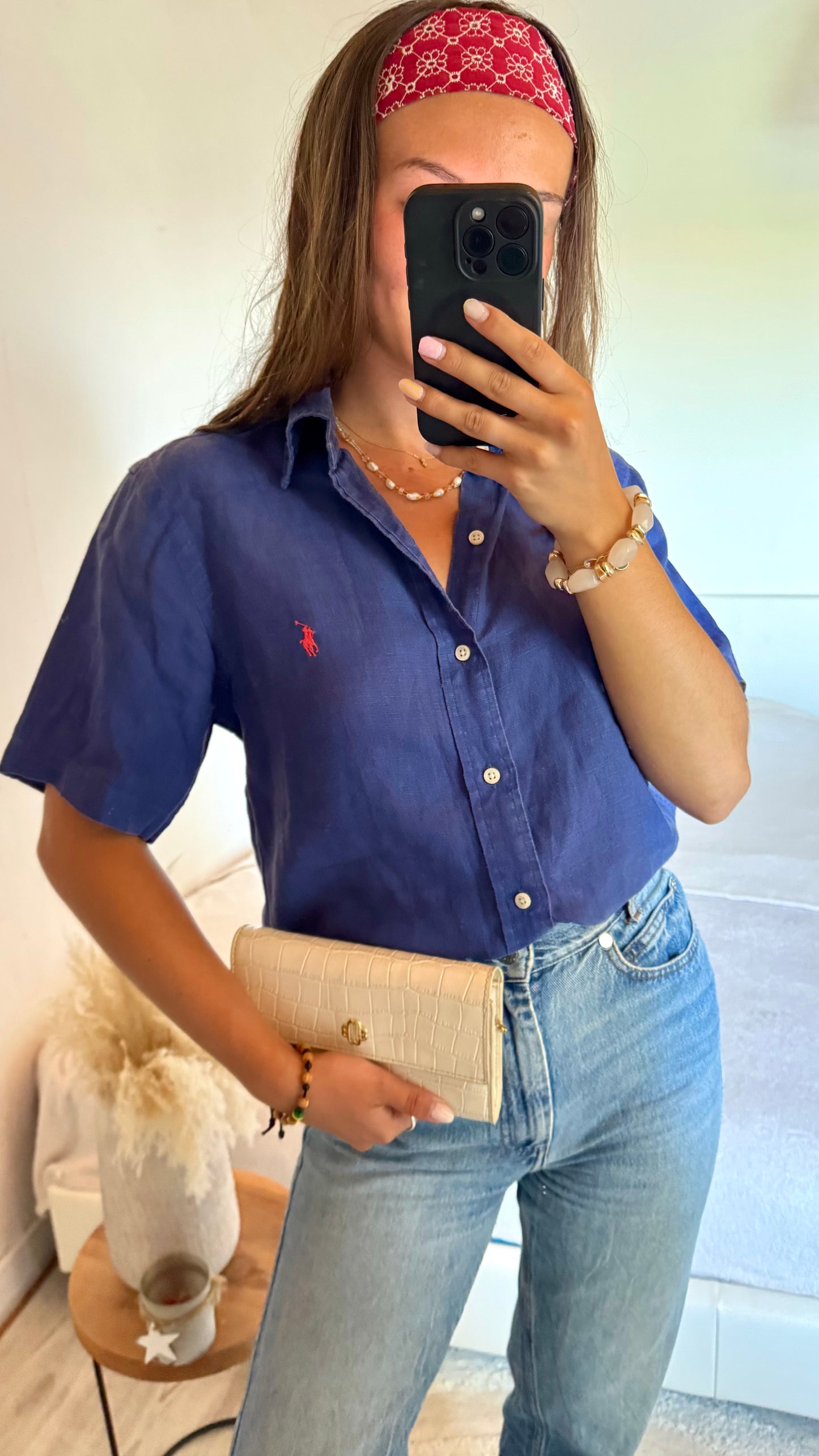 Chemise en lin marine Ralph Lauren - S homme / M-L femme