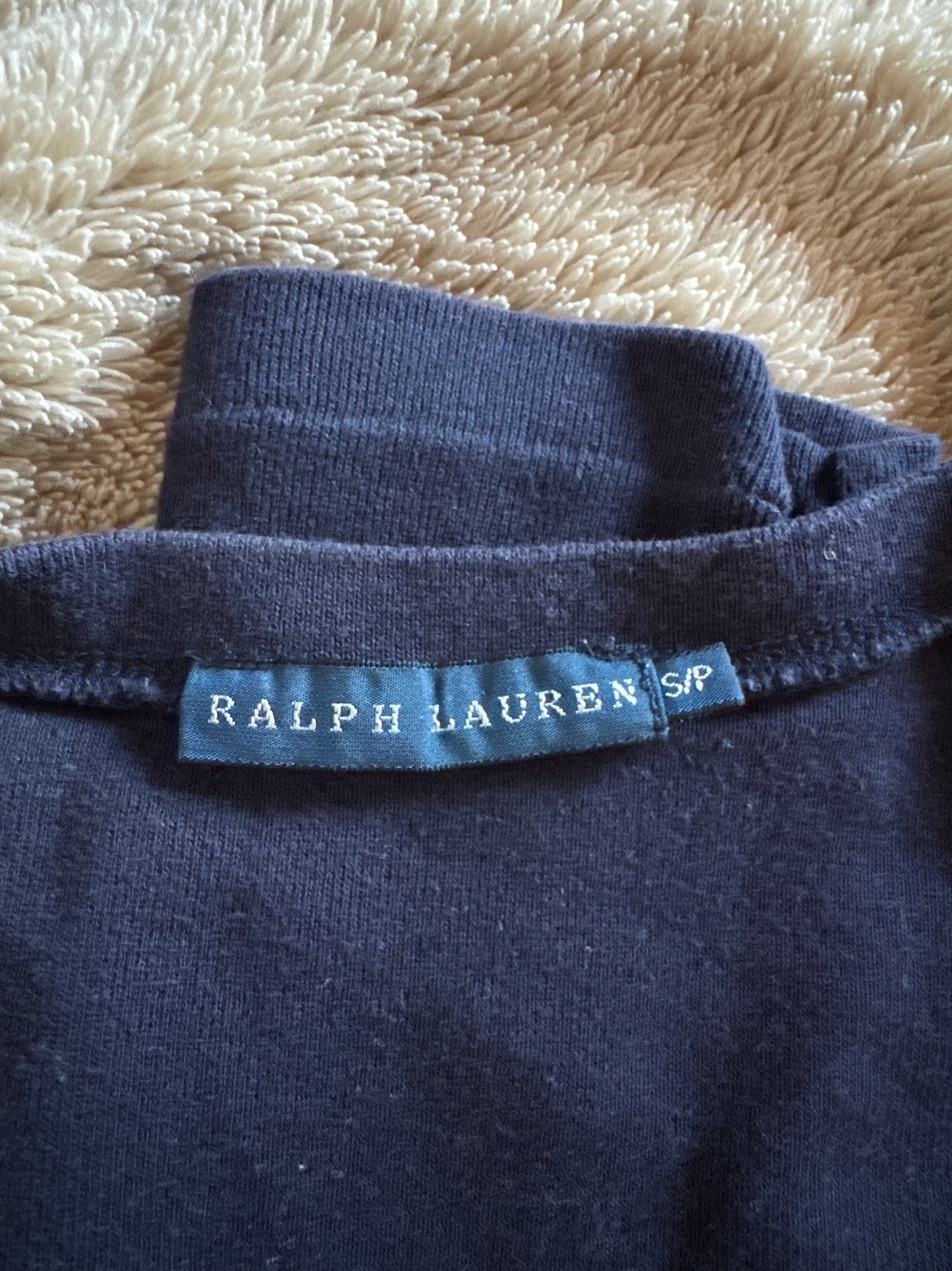 T-shirt col V bleu marine Ralph Lauren - S