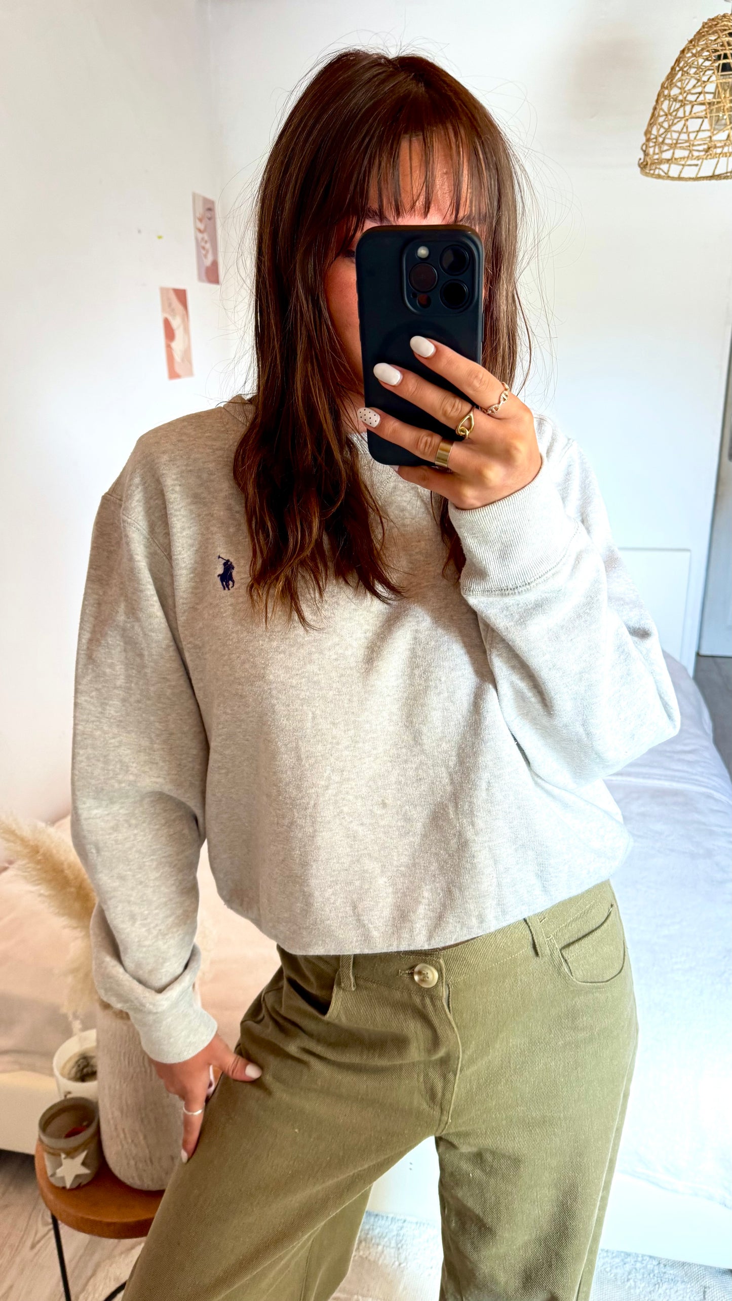 Sweat col rond gris Ralph Lauren - L