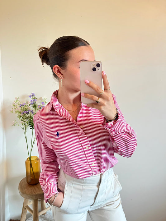 Chemise à rayures roses Ralph Lauren - S/M.