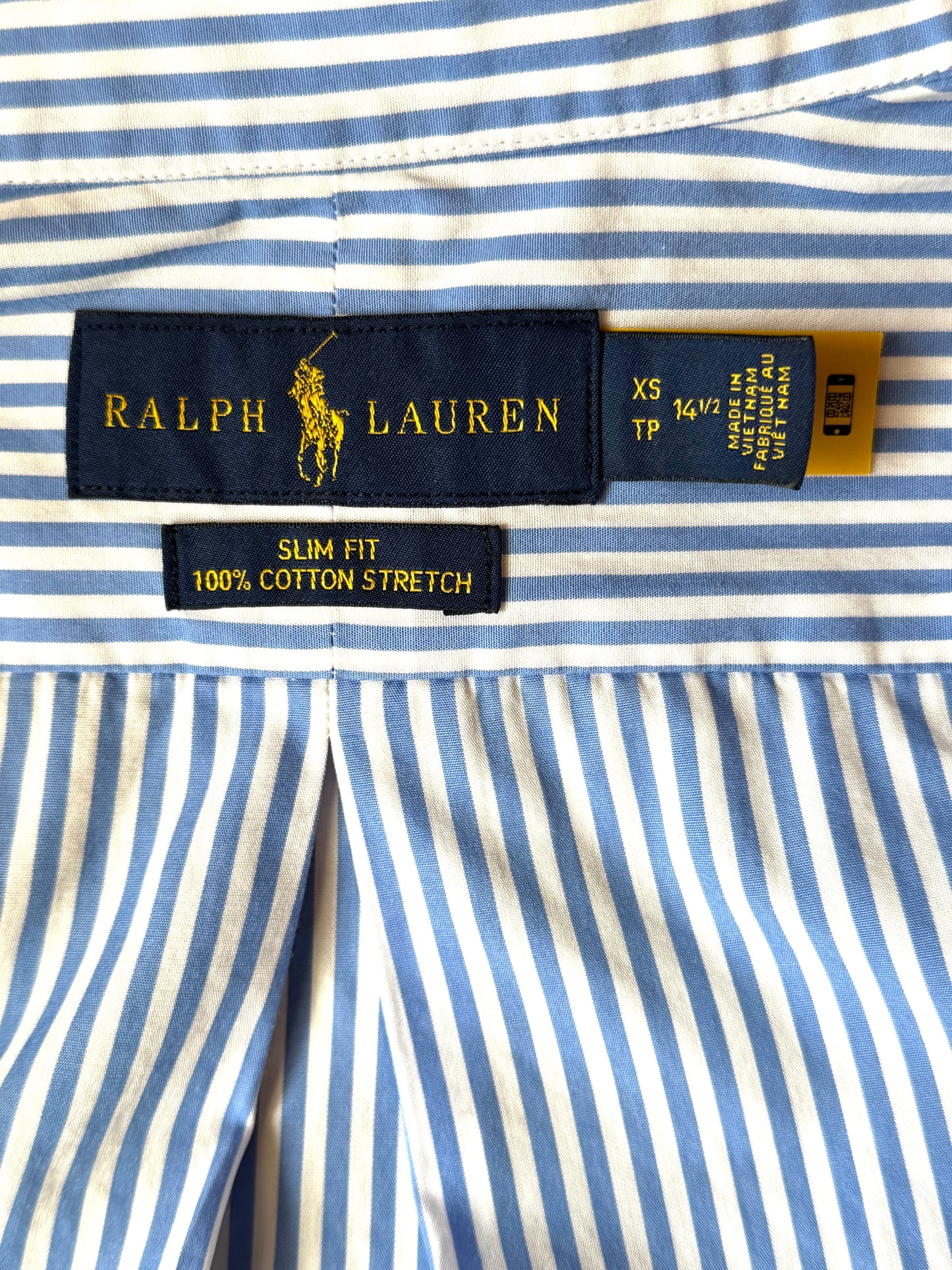 Chemise à rayures bleues Ralph Lauren - XS homme / S-M femme