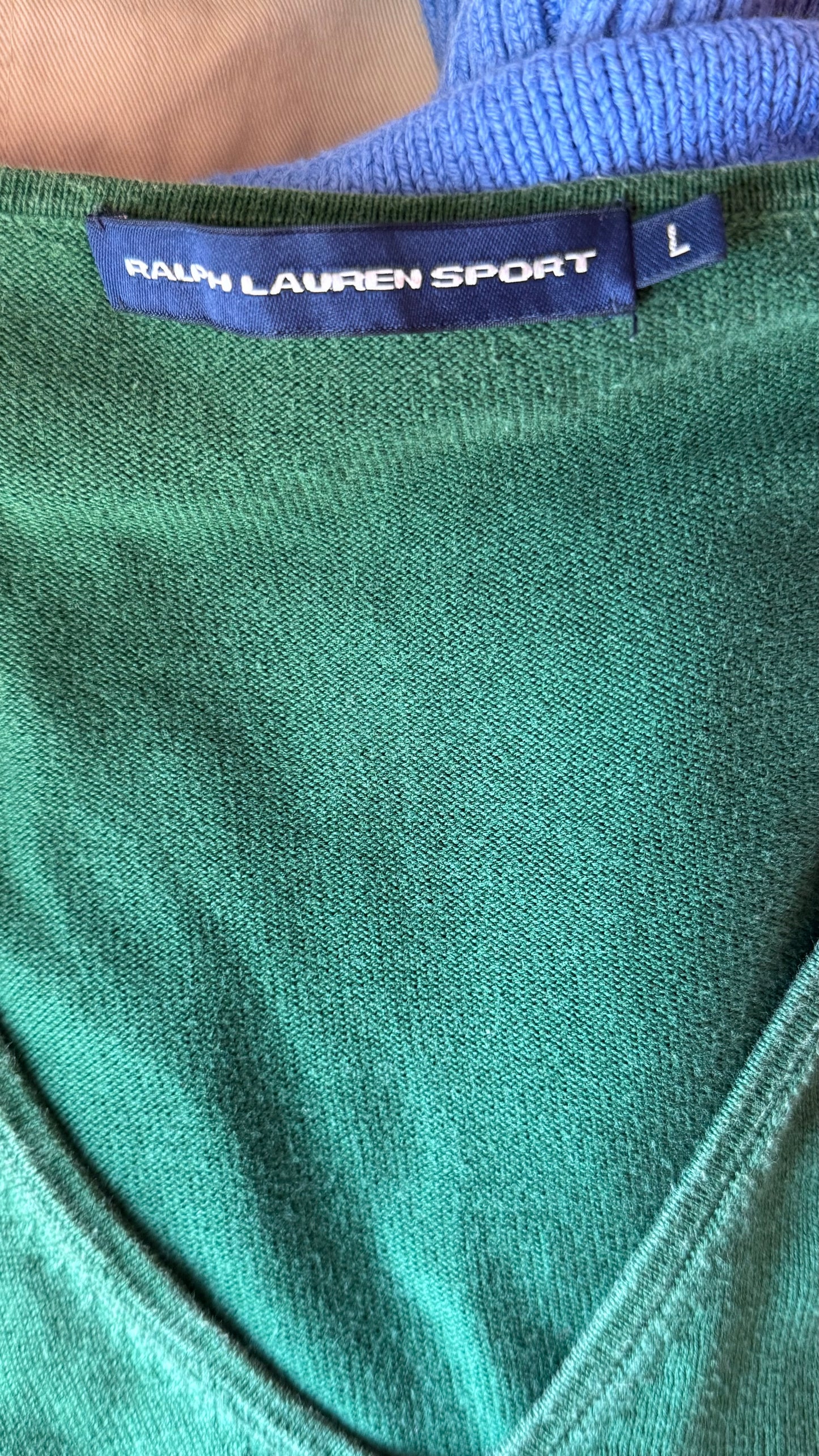 Pull col V vert sapin Ralph Lauren - L