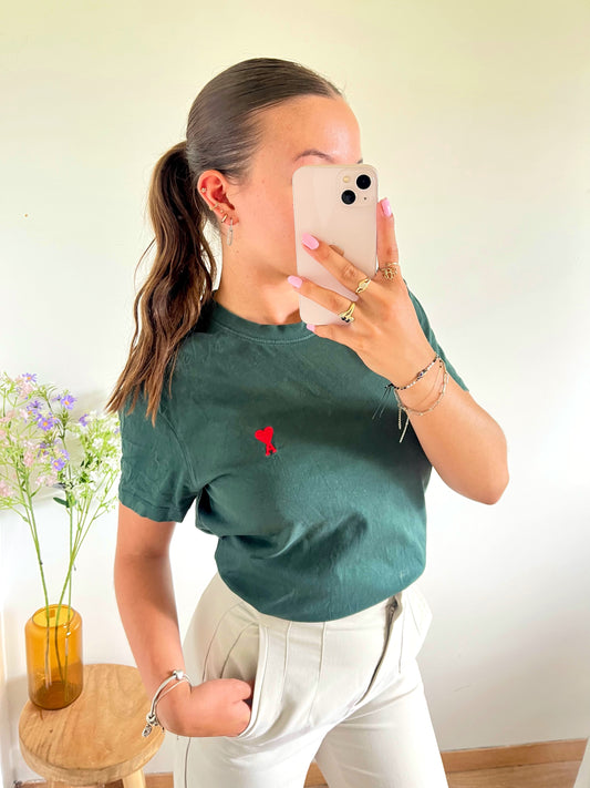 T-shirt vert Ami Paris - S