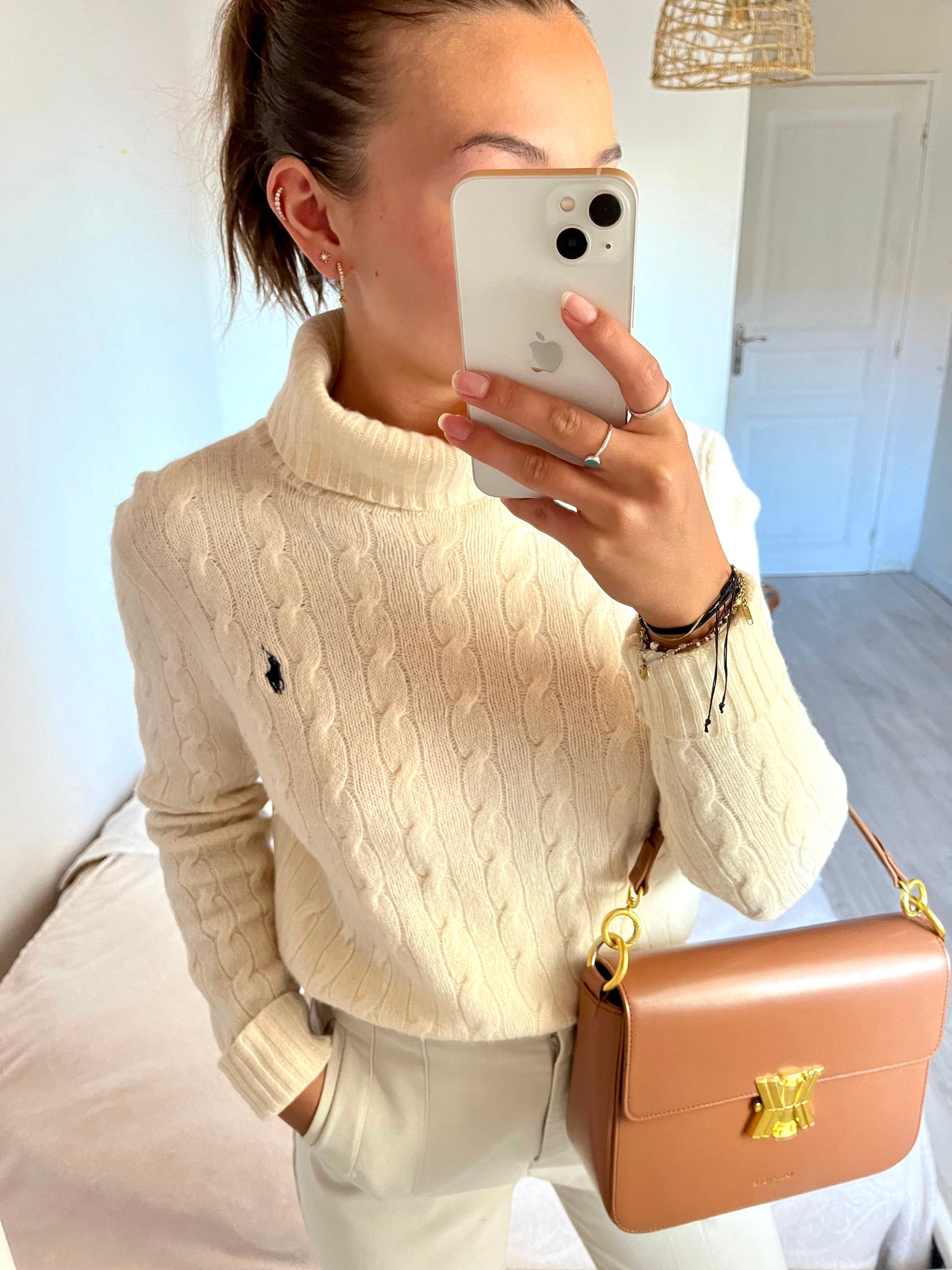 Col roulé torsadé Ralph Lauren laine & cachemire - M