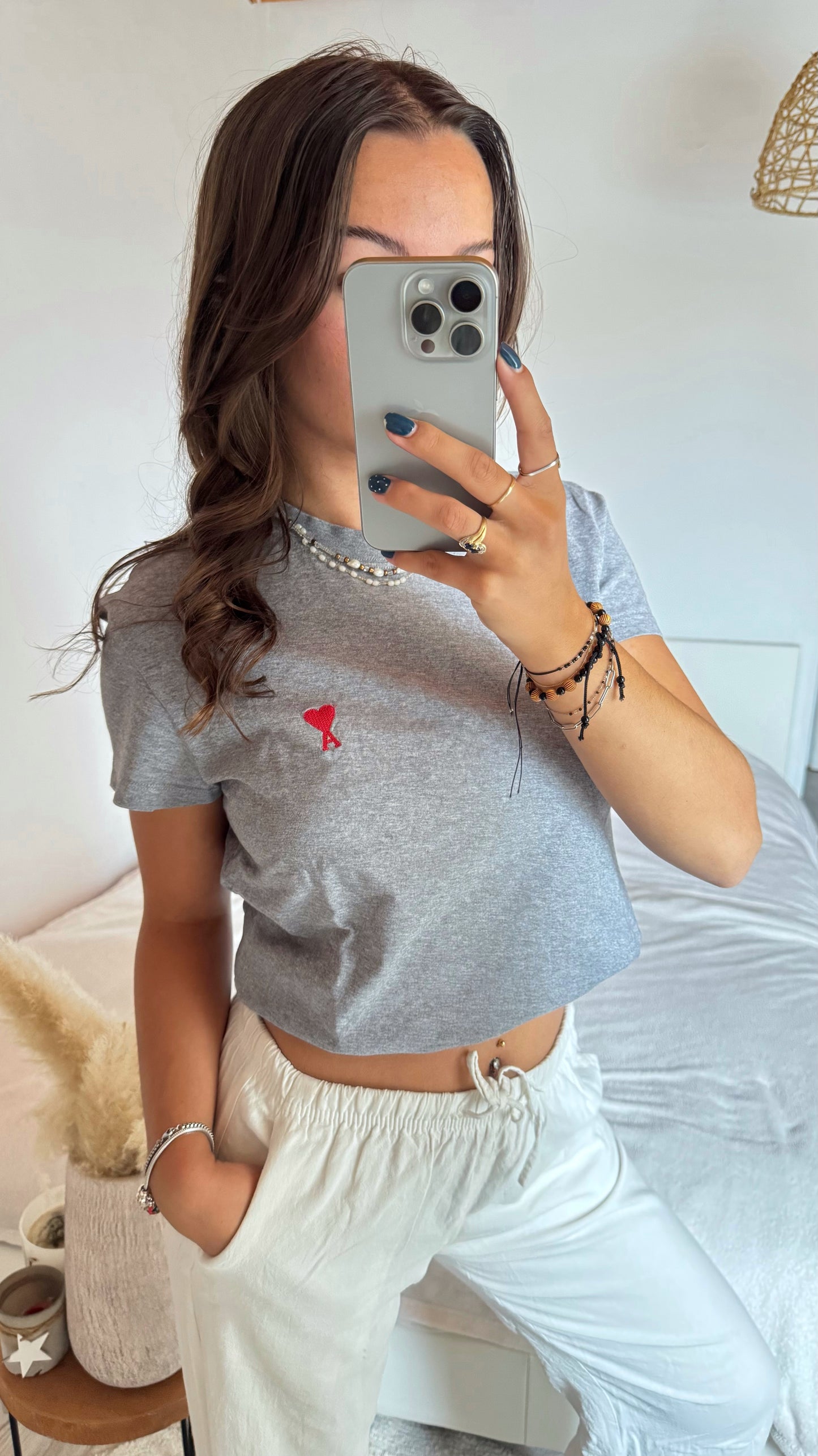 T-shirt gris Ami Paris - XS