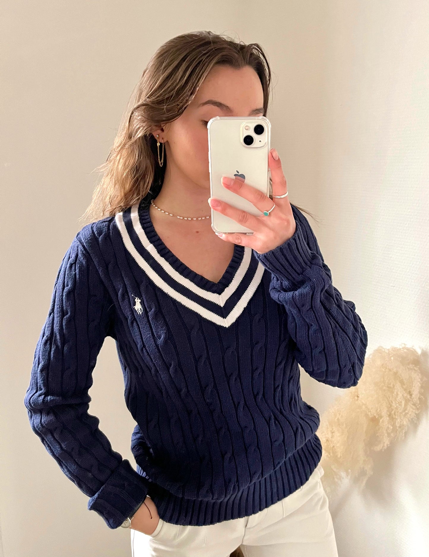 Ralph Lauren cable-knit sweater with VL collar